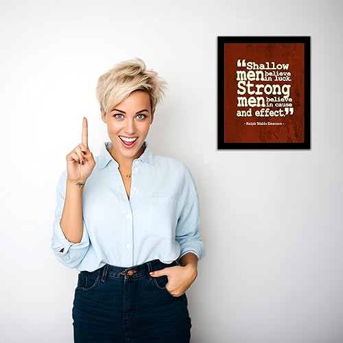 Miniatura 5 de Shallow Men Believe in Luck- Ralph Waldo Motivational Quotes Wall Art, Inspirational Modern Typographic Wall Print, Ideal Wall Decor For Home Decor