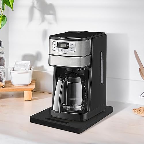 Miniatura 5 de Bandeja deslizante para electrodomésticos de bambú negro optimiza tu encimera de cocina con un estante desplegable para cafetera estándar de EE. UU.