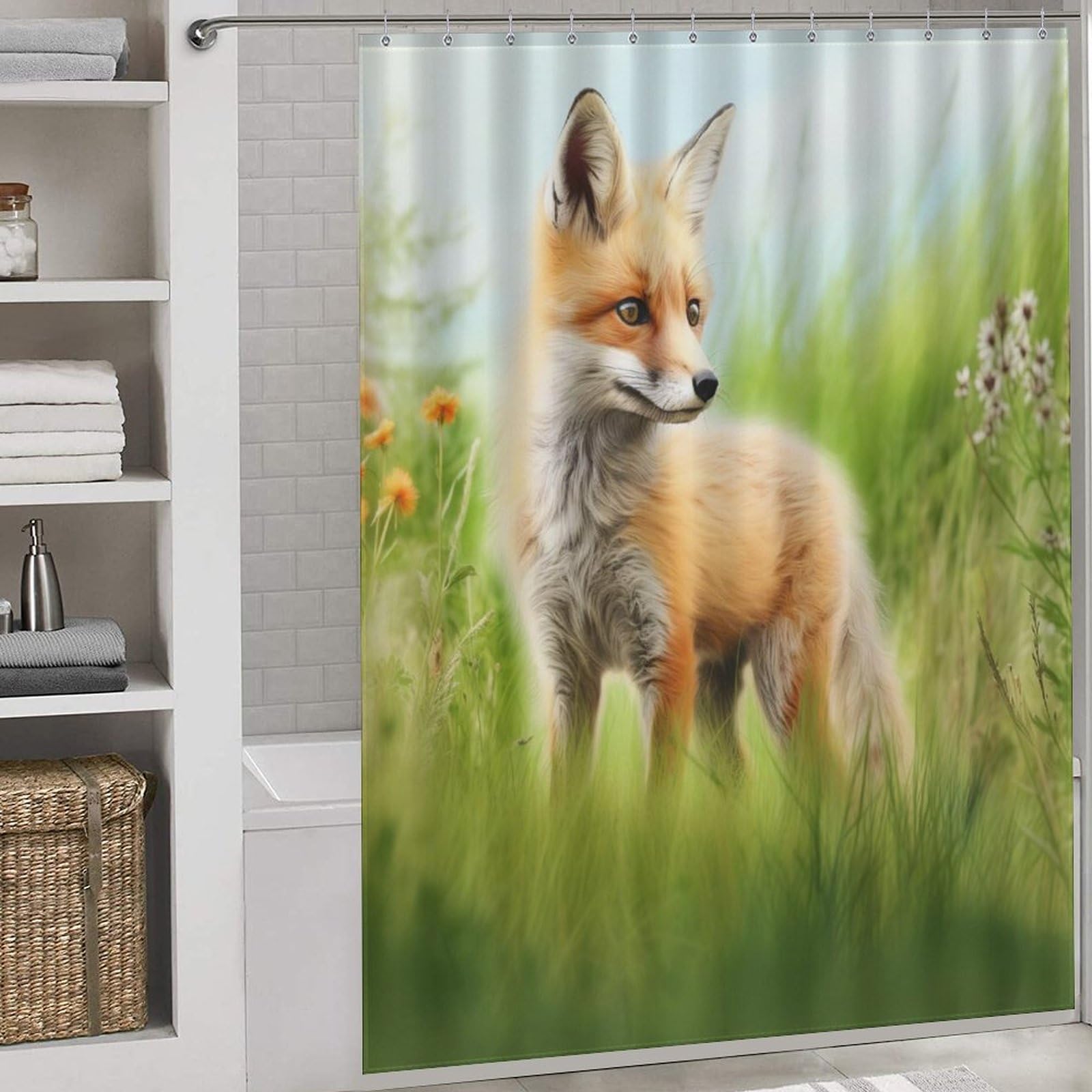 Rideau de douche renard en tissu imperméable de qualité supérieure
