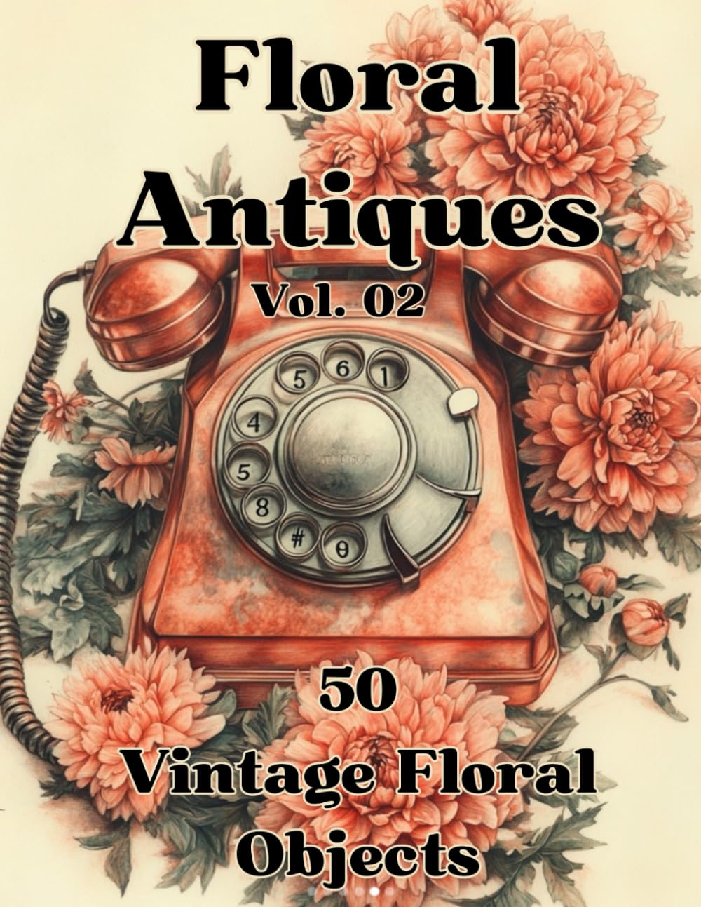 FLORAL ANTIQUES: Vintage Floral Objects Adult Coloring Book/ Vol. 02 (Vintage Objects and Flowers)