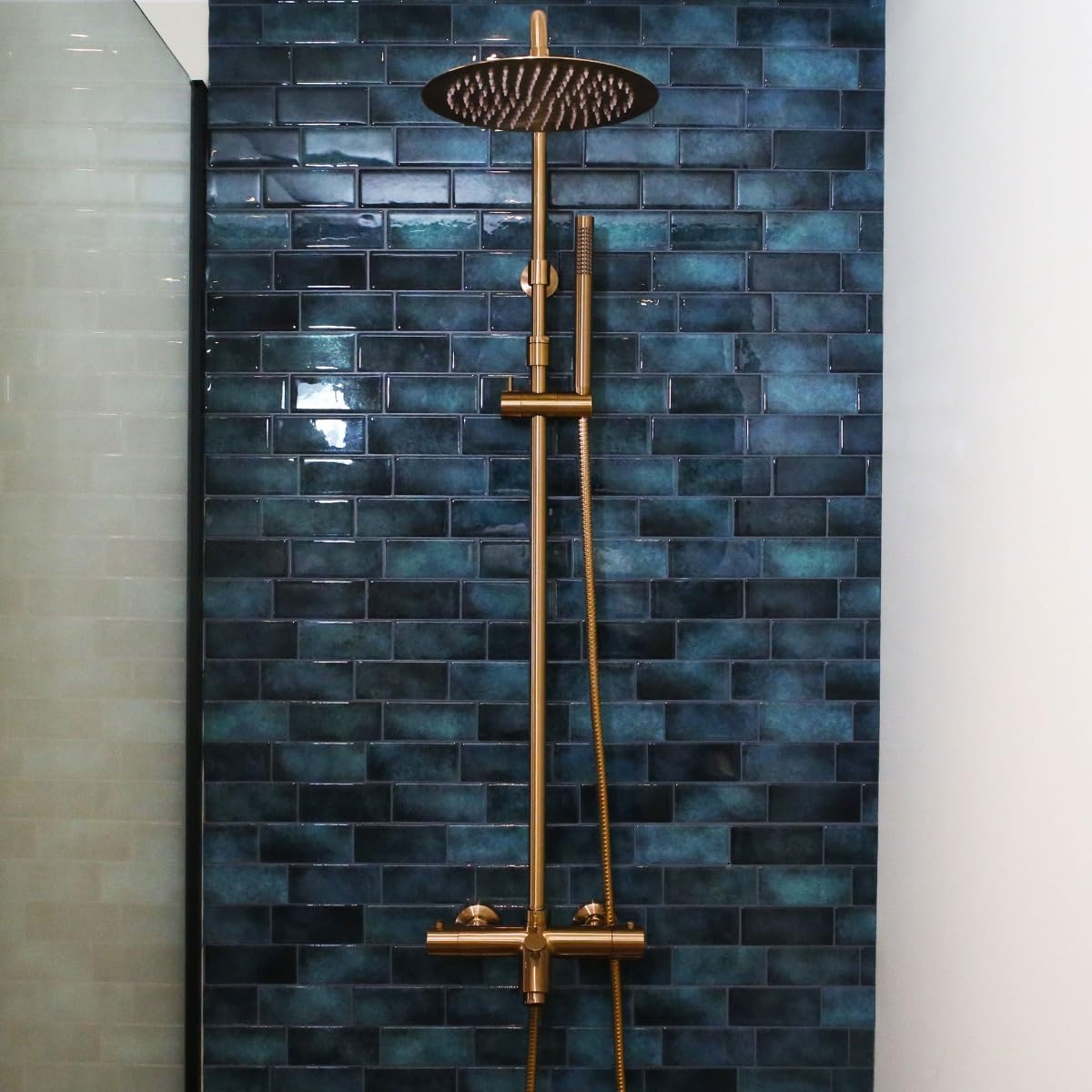 Essebagno Luisa II 250 colonne bain-douche thermostatique cuivre brossé