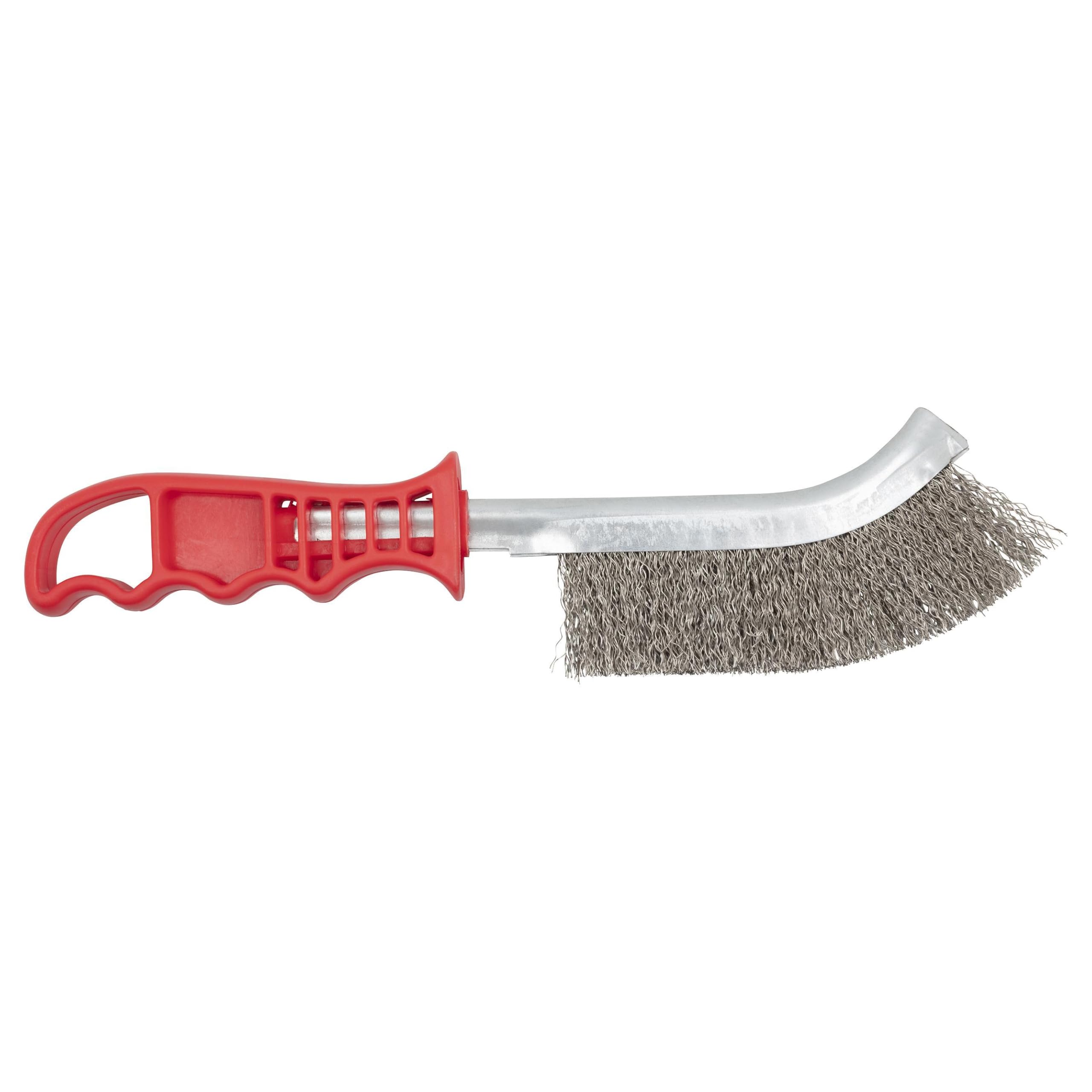 wolfcraft Edelstahl-Handdrahtbürste mit Kunststoffgriff I 2717000