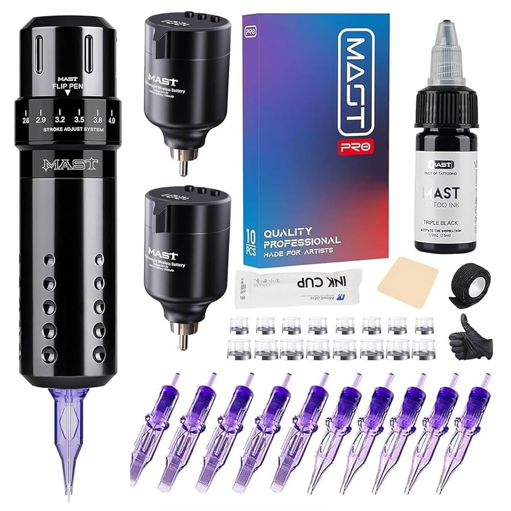 画材 MAST MACHINE Mast Tattoo Machine Kit Flip Wireless Tattoo Pen Rotary