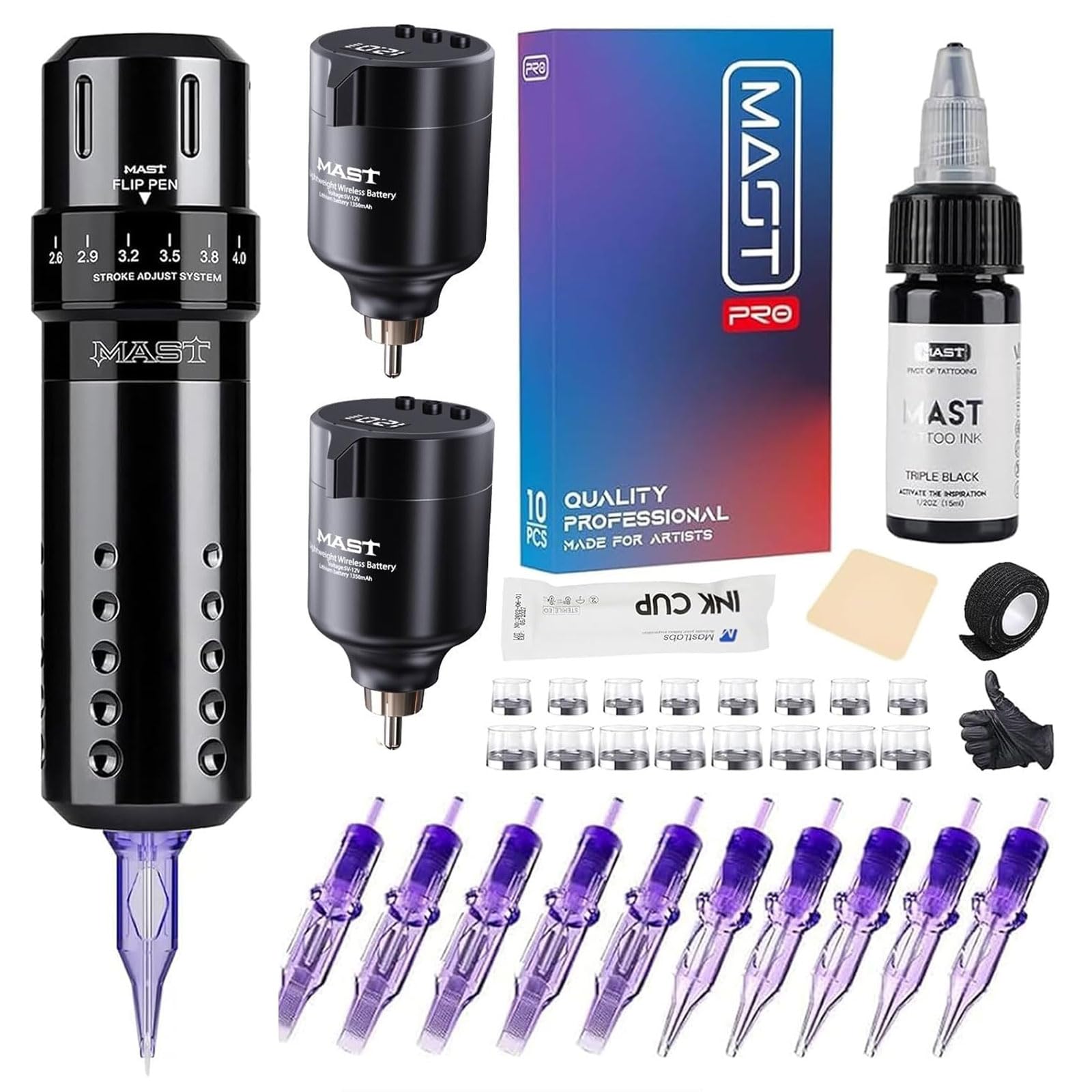 Mast Tattoo Machine Kit Flip Wireless Tattoo Pen Rotary
