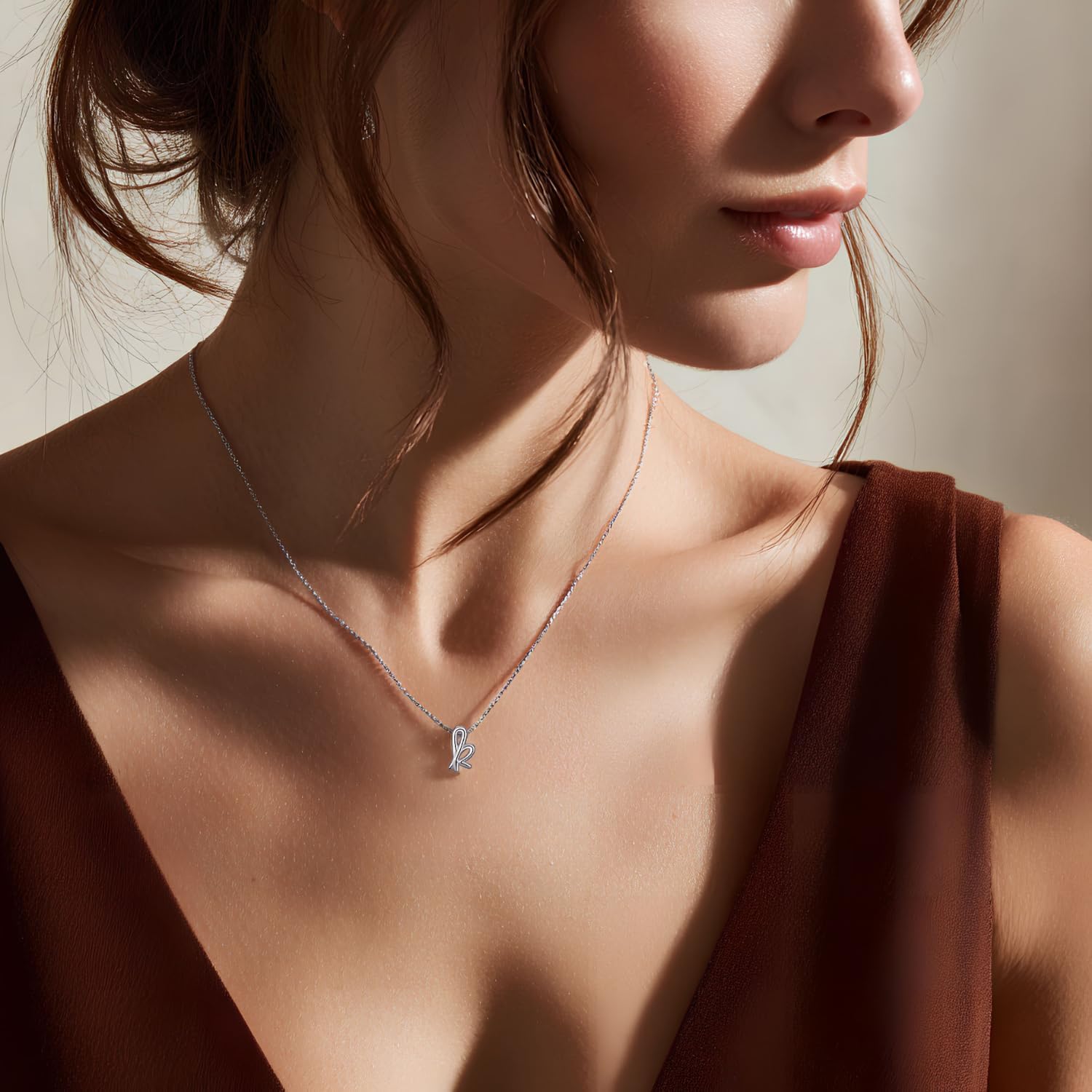 Initial Necklaces for Women Sterling Silver Letter Necklace Dainty Personalized Alphabet Necklace Hypoallergenic Silver Jewelry Gift 18 Inch Chain - Image 3