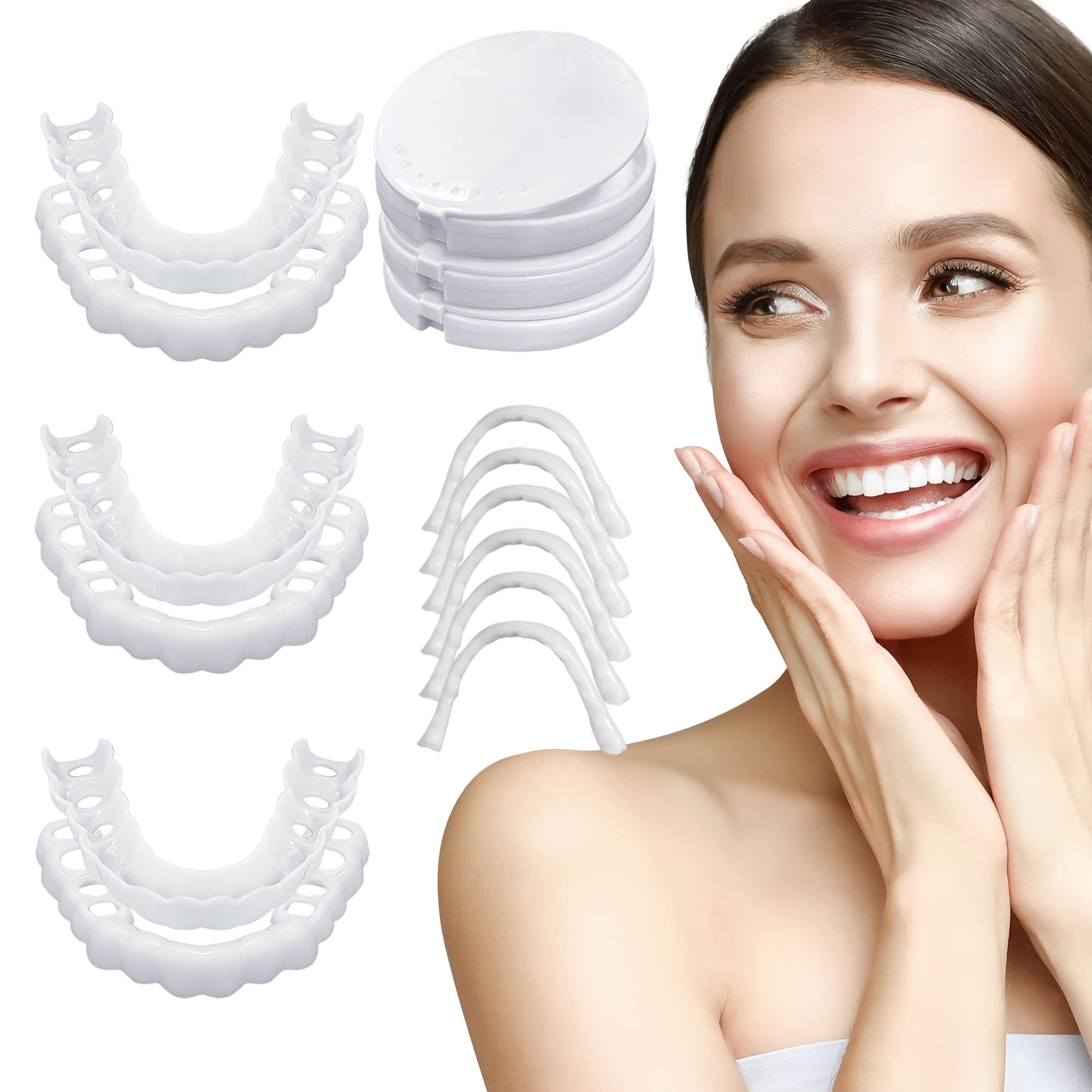 Fake Teeth,Veneers Snap in Teeth,Veneers Dentures Socket for Men and Women,Cover The Imperfect Teeth,Fix Confident Smile