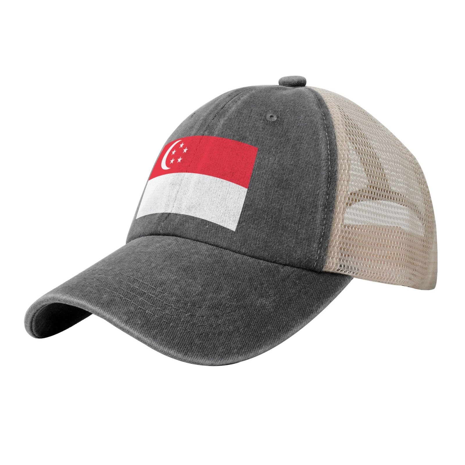 LPLSNWS Singapore Flag Printed mesh Baseball Cap, Adjustable Fan hat for the 2026 World Cup Unisex