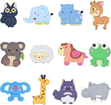 AUAUY 12 PCS Refrigerator Magnets, Fridge Magnets Full Back Magnetic | Cute Animals Magnet for Whiteboard, Kitchen, Home Locker, Office, Classroom