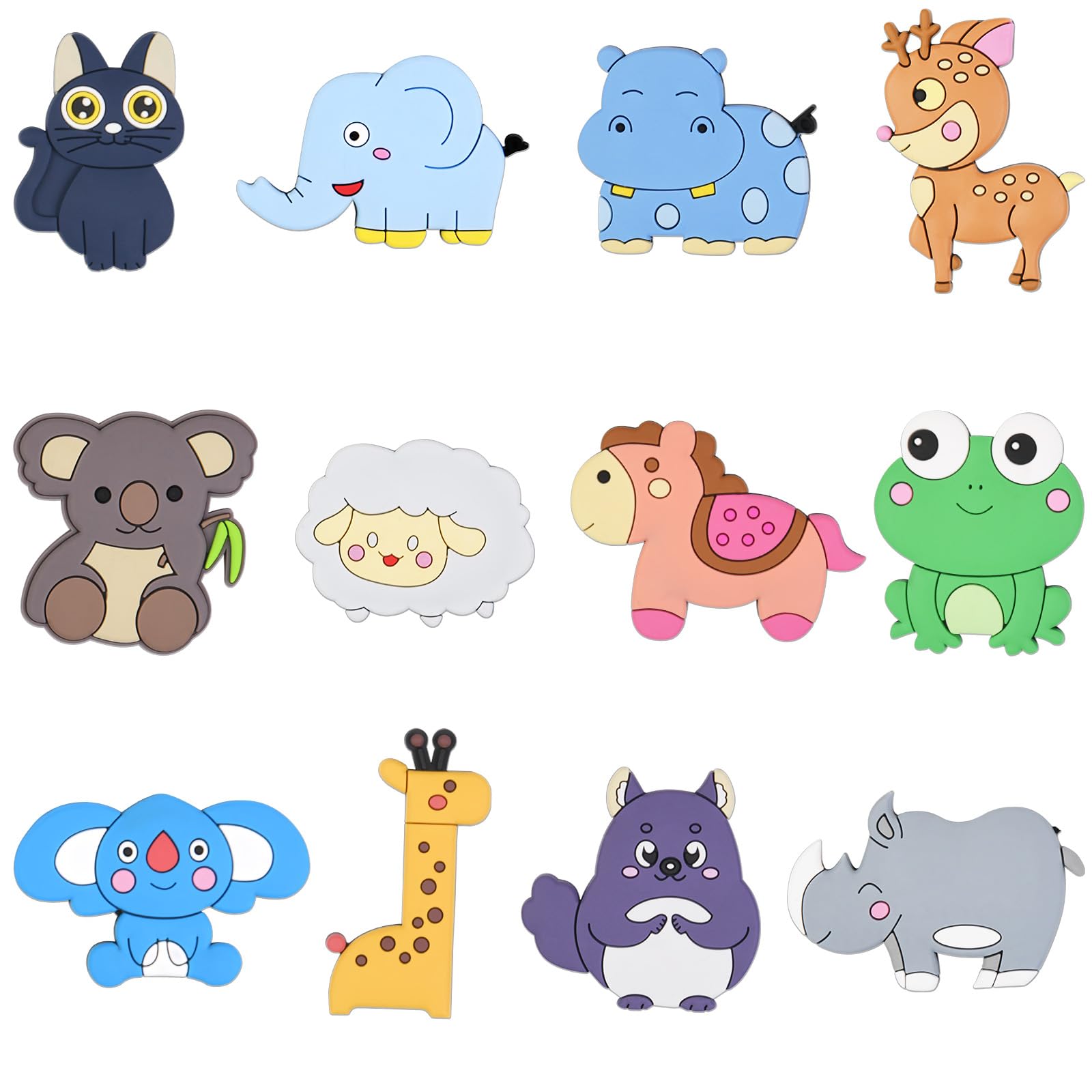 AUAUY 12 PCS Fridge Magnets, Cute Animal Refrigerator Magnets, Ideal Decor for Kitchen, Home Locker, Office, Classroom(Frog Style) — image 1