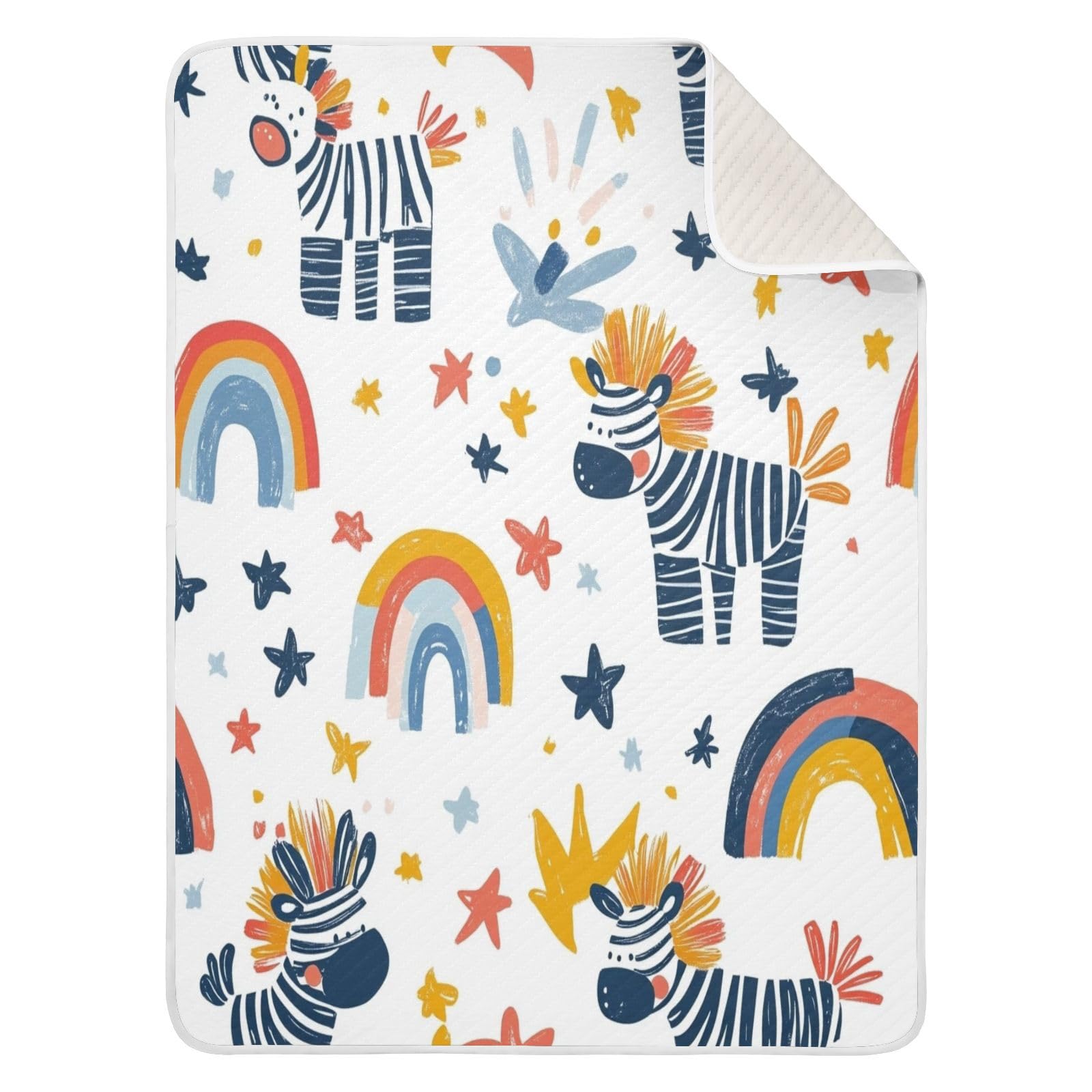 GUIJI Cute Zebra Baby Blanket Cotton Quilt for Boys Girls, Soft and Breathable for Crib Stroller Blanket Infant Toddler-30 x 40