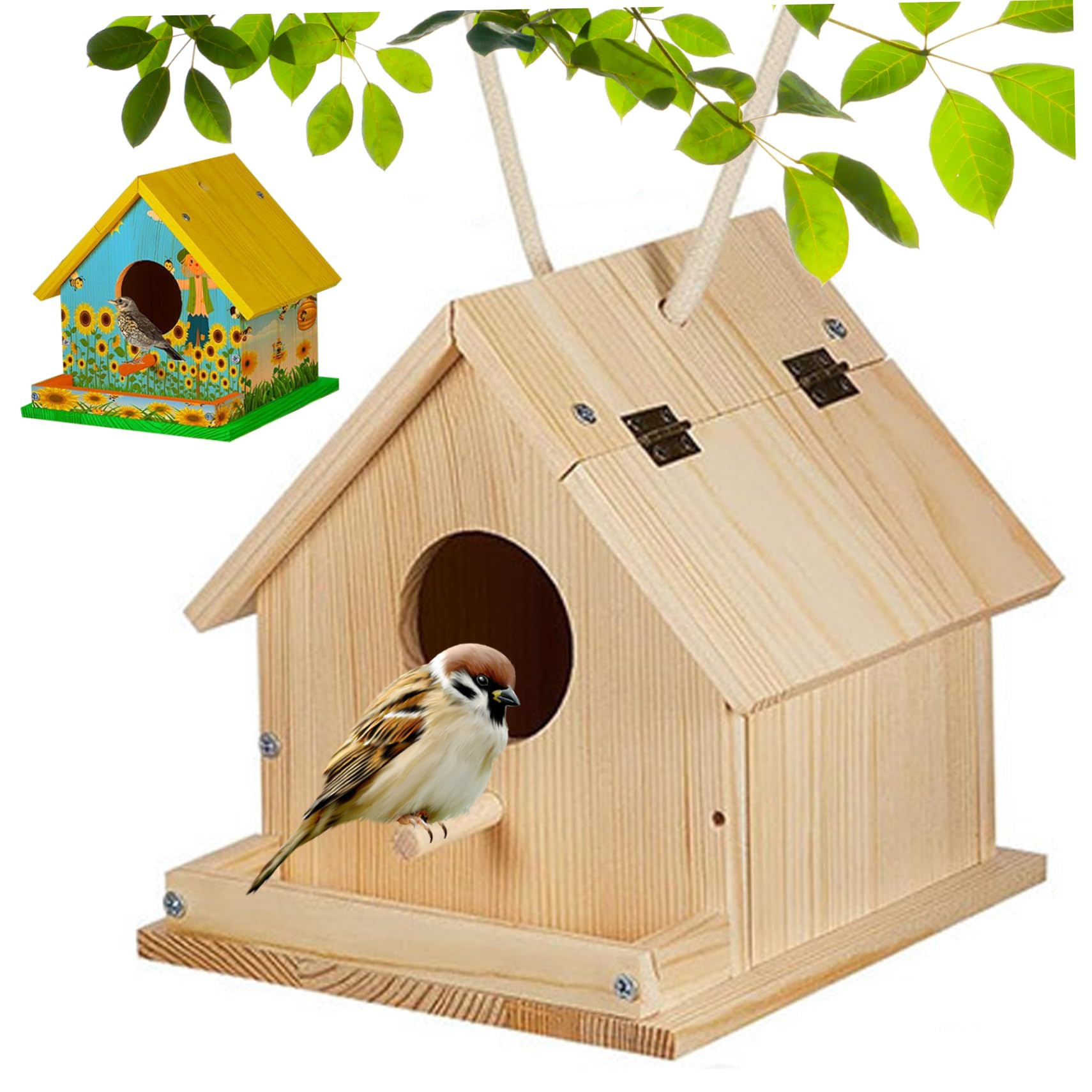 Nichoir à oiseaux en bois à construire et peindre pour enfants dès 3 ans