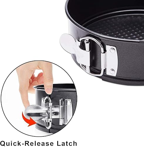 Miniatura 4 de Moldes Springform y Bundt de 7 pulgadas, antiadherentes para tarta de queso y helado, molde de tubo de acero al carbono 2 en 1 con parte inferior