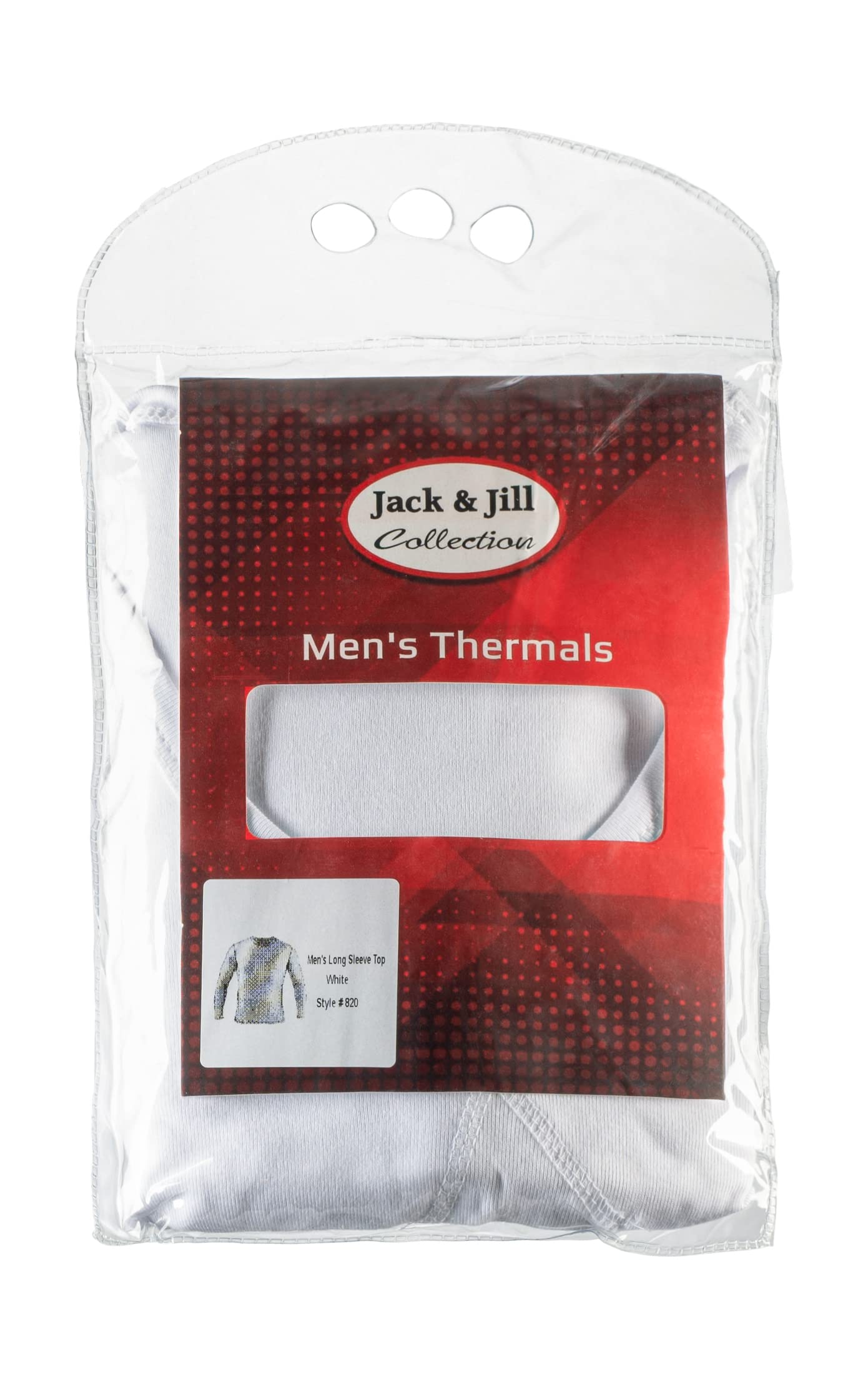 Jack & Jill Thermal Shirts for Men - Long Sleeve Men's Thermal Shirt - Soft Base Layer Top - Soft 100% Cotton (Size Large) White