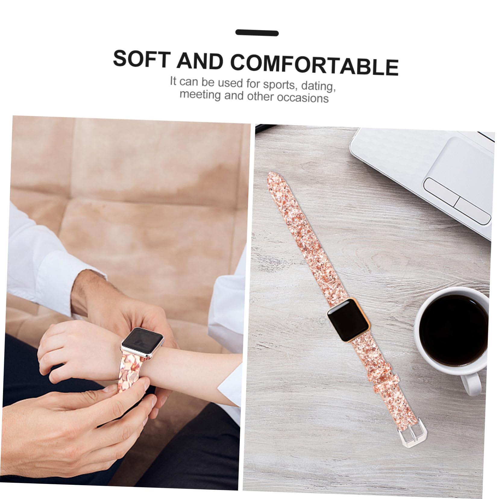 PACKOVE 3pièces Bracelet Sequins Pour Montre Compatible Avec Inspire Design Et Élégant Pour Toutes Les Occasions Facile à Installer Retirer