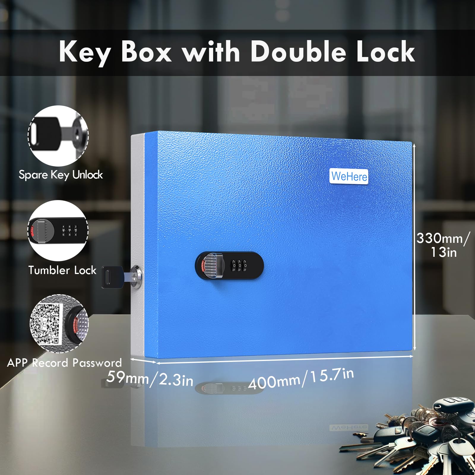Snapklik.com : DiDiHere 16 Key Lock Box Wall Mount
