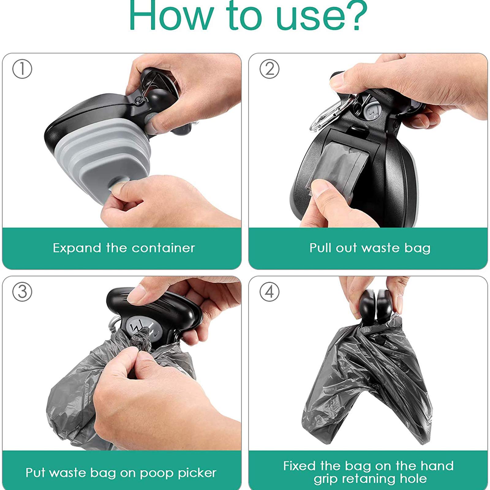 Pince à fumier Portable pour Chien Pooper Scooper Pelle à fumier pour Chien, Pelle à fumier Pliable avec Longue poignée adaptée aux Chiens et aux Chats,Bleu