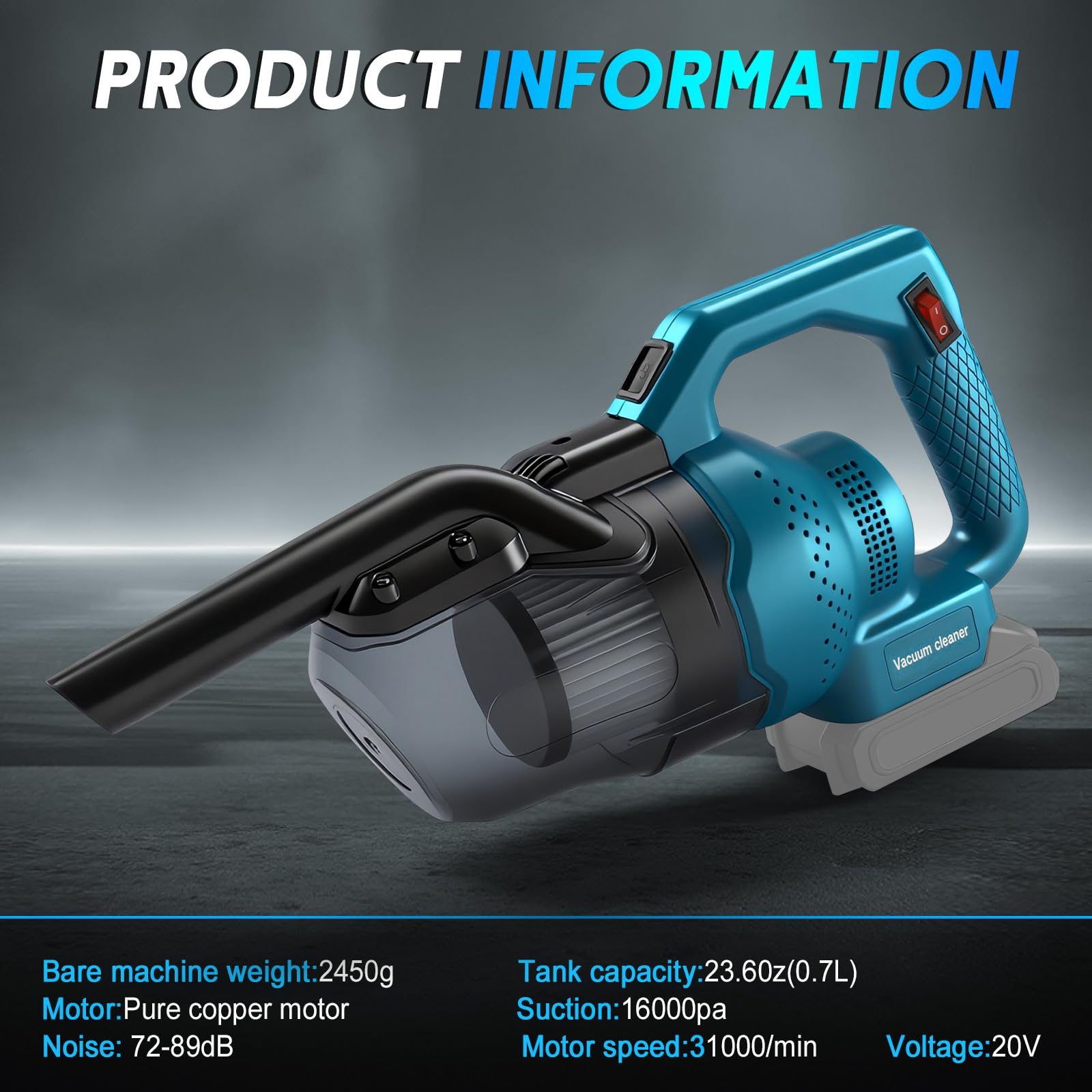 Aspirapolvere manuale a batteria Makita 18 V, aspirapolvere multifunzione 4 in 1, ugello per pavimento, contenitore 0,7 l, per casa e auto, peli di animali