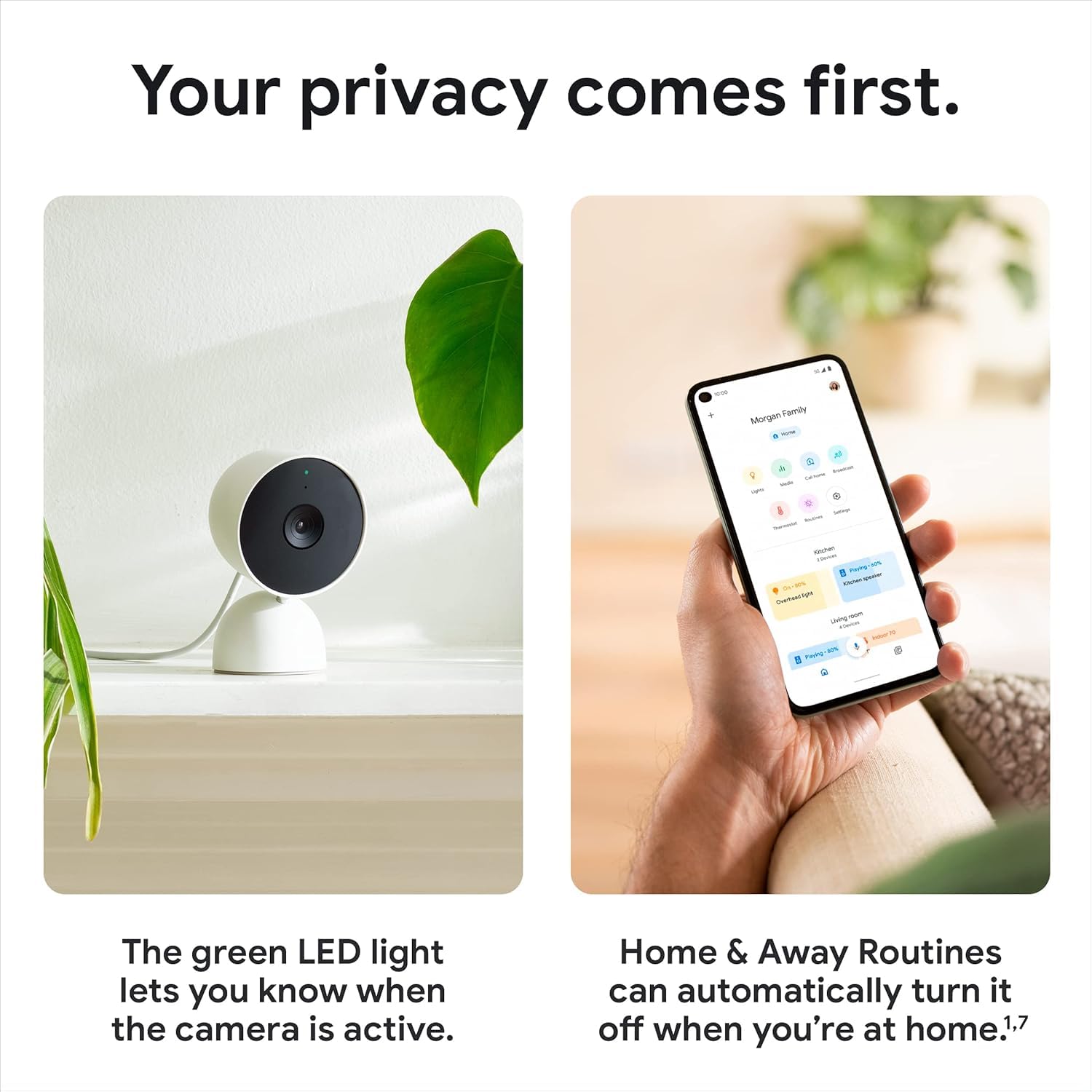 Google Indoor Nest Security Cam 1080p (Wired) - 2nd Generation - Non-Retail Packaging - Fog - 1