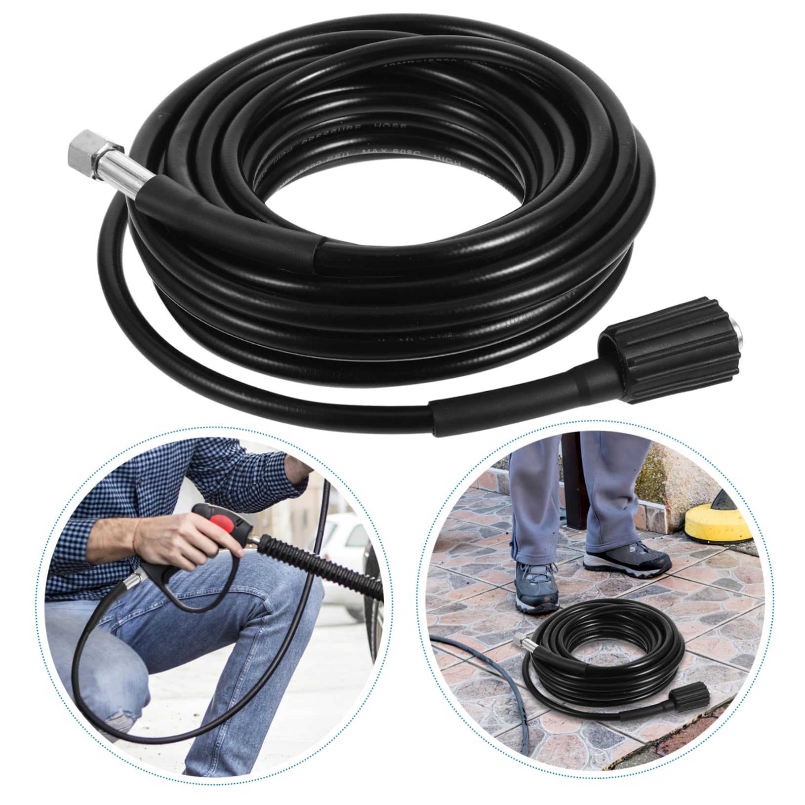 POPETPOP Tubo Flessibile Per Idropulitrice Da 8 M, Tubo Di Prolunga Ad Alta Pressione 160 Bar, Attacco Filettato M22 Femmina, Compatibile Per Idropulitrici Ad Acqua Fredda