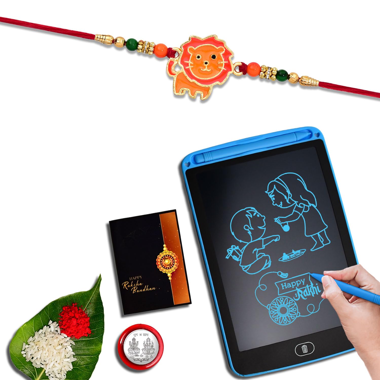 See full amazon price history chart for VaCalvers Multicolor Lion Rakhi Combo (K1_302_1360) with LCD Writing Pad/Tablet for Kids, Silver Color Pooja Coin & Greeting Card | Occasion | Rakhi for brother with gift | fancy Rakhi for men stylish |rakhi combo for brother | Fancy Rakhi for brothe VaCalvers Multicolor Lion Rakhi Combo (K1_302_1360) with LCD Writing Pad/Tablet for Kids, Silver Color Pooja Coin & Greeting Card | Occasion | Rakhi for brother with gift | fancy Rakhi for men stylish |rakhi combo for brother | Fancy Rakhi for brothe (B0B59WPD85) Amazon Price History, Amazon Price Tracker