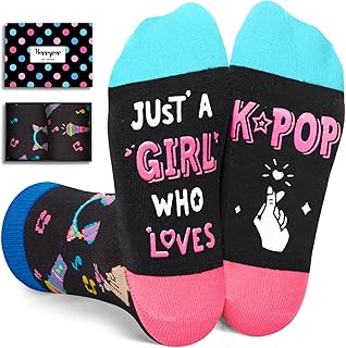 HAPPYPOP Music Gifts for Kpop Fans - K pop Singing Socks for Kpop Singers 7-9 Years Girls
