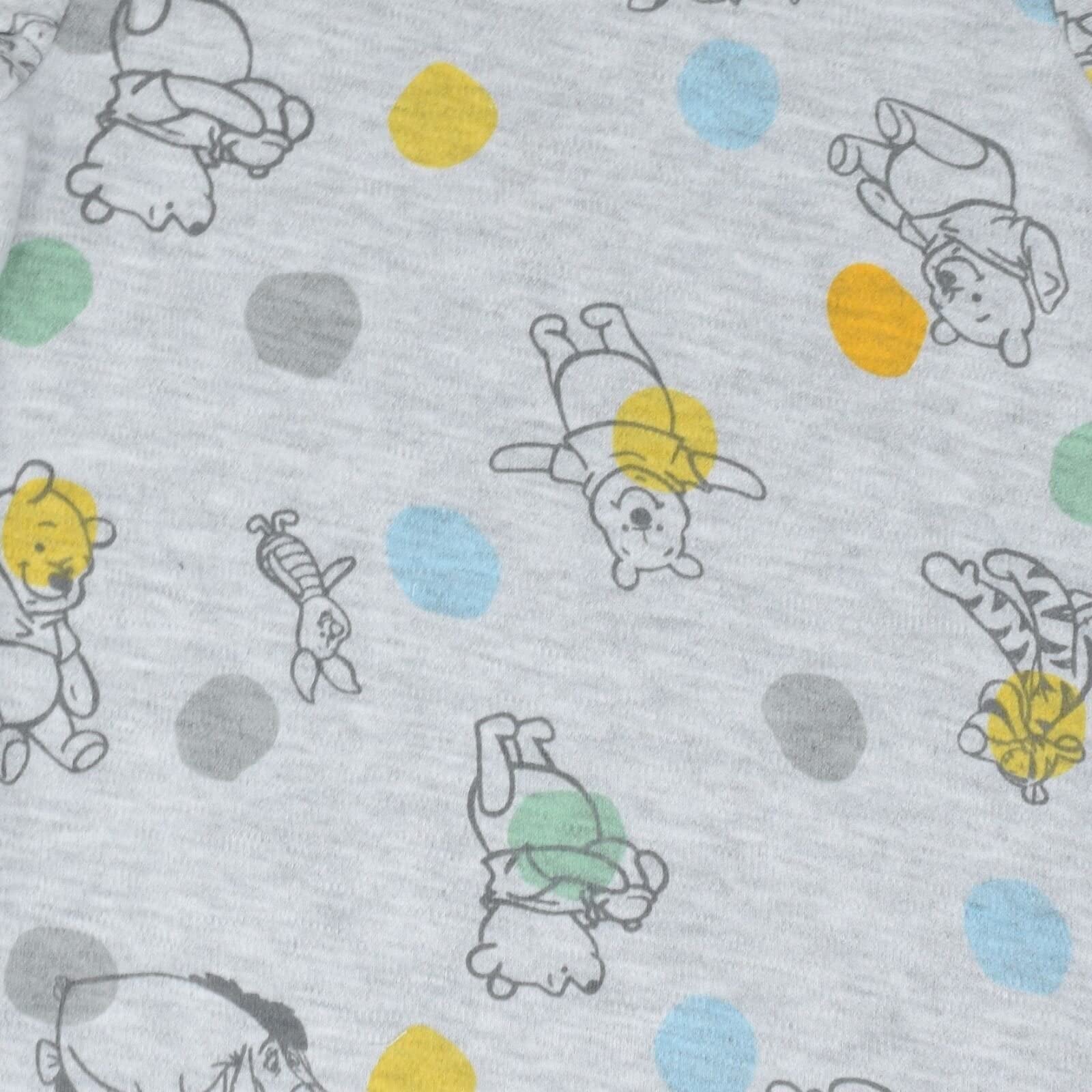Disney Winnie The Pooh Baby Boys 3 Pack Long Sleeve Bodysuits Multicolored 0-3 Months