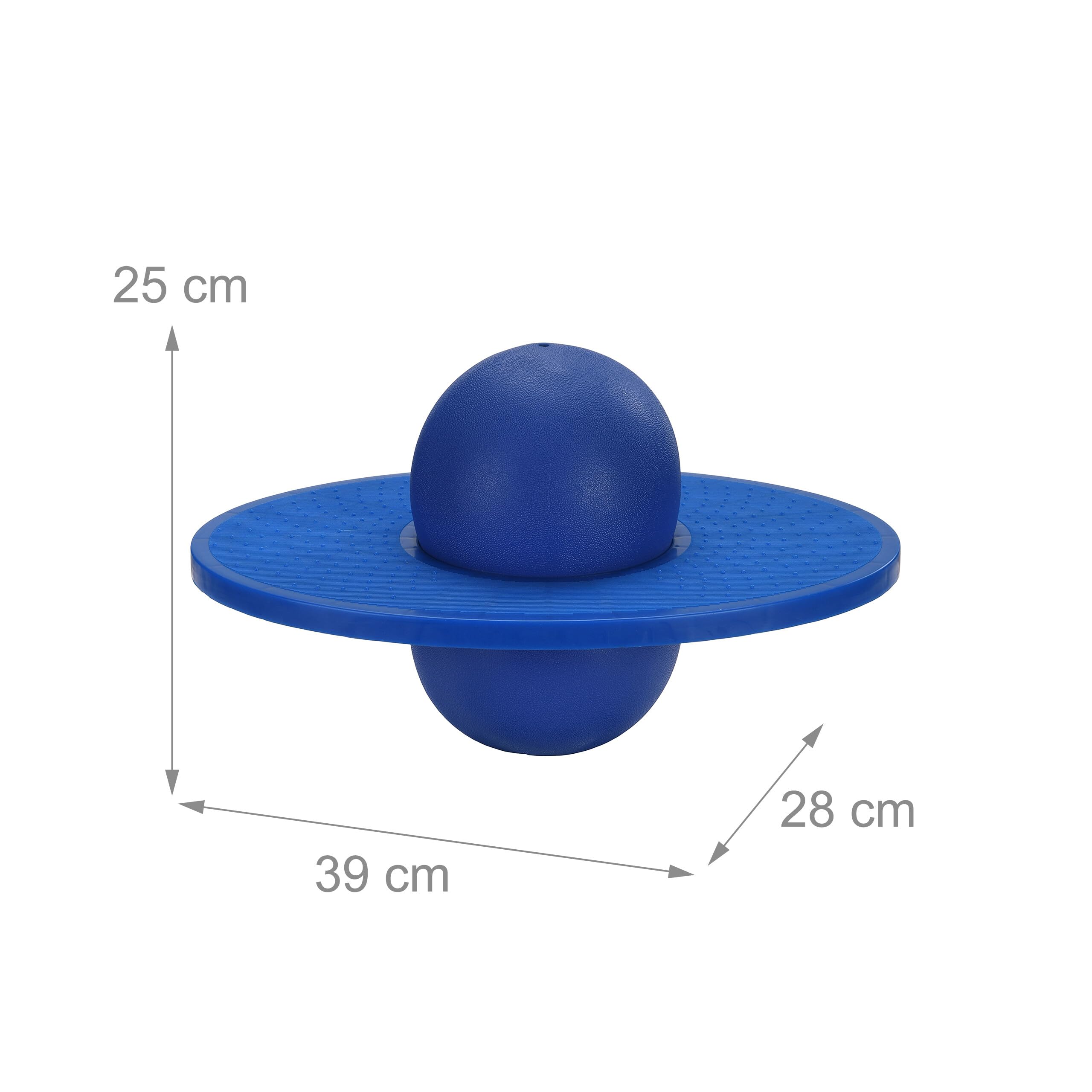 Pogo Ball Relaxdays per Bambini, Fino a 100 kg, Gioco da Esterno, Palla con Piastra, Equilibrio, HBT: 25x39x28 cm, Blu