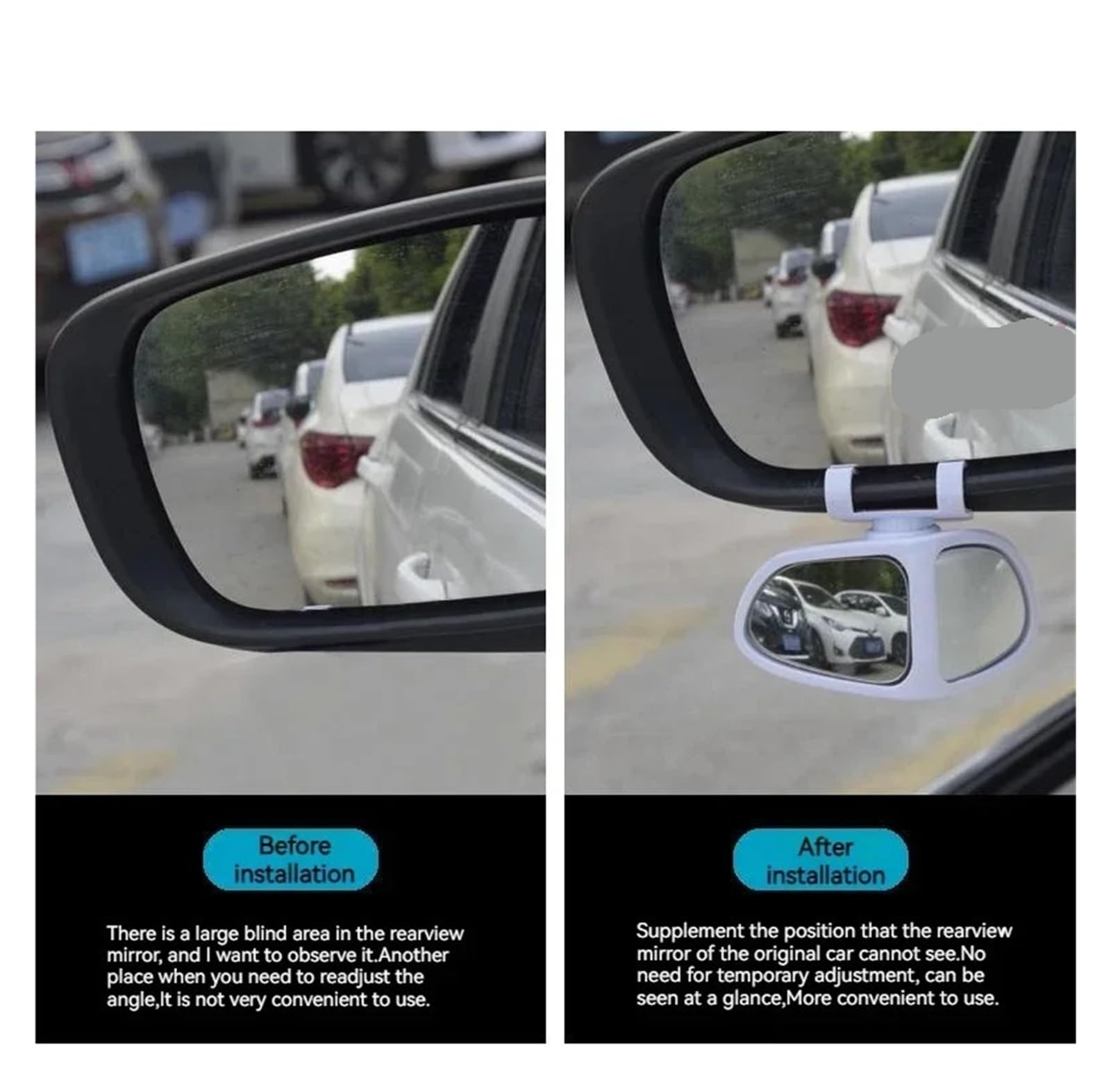 for Auto, 360° Runder Toter-Winkel-Spiegel H