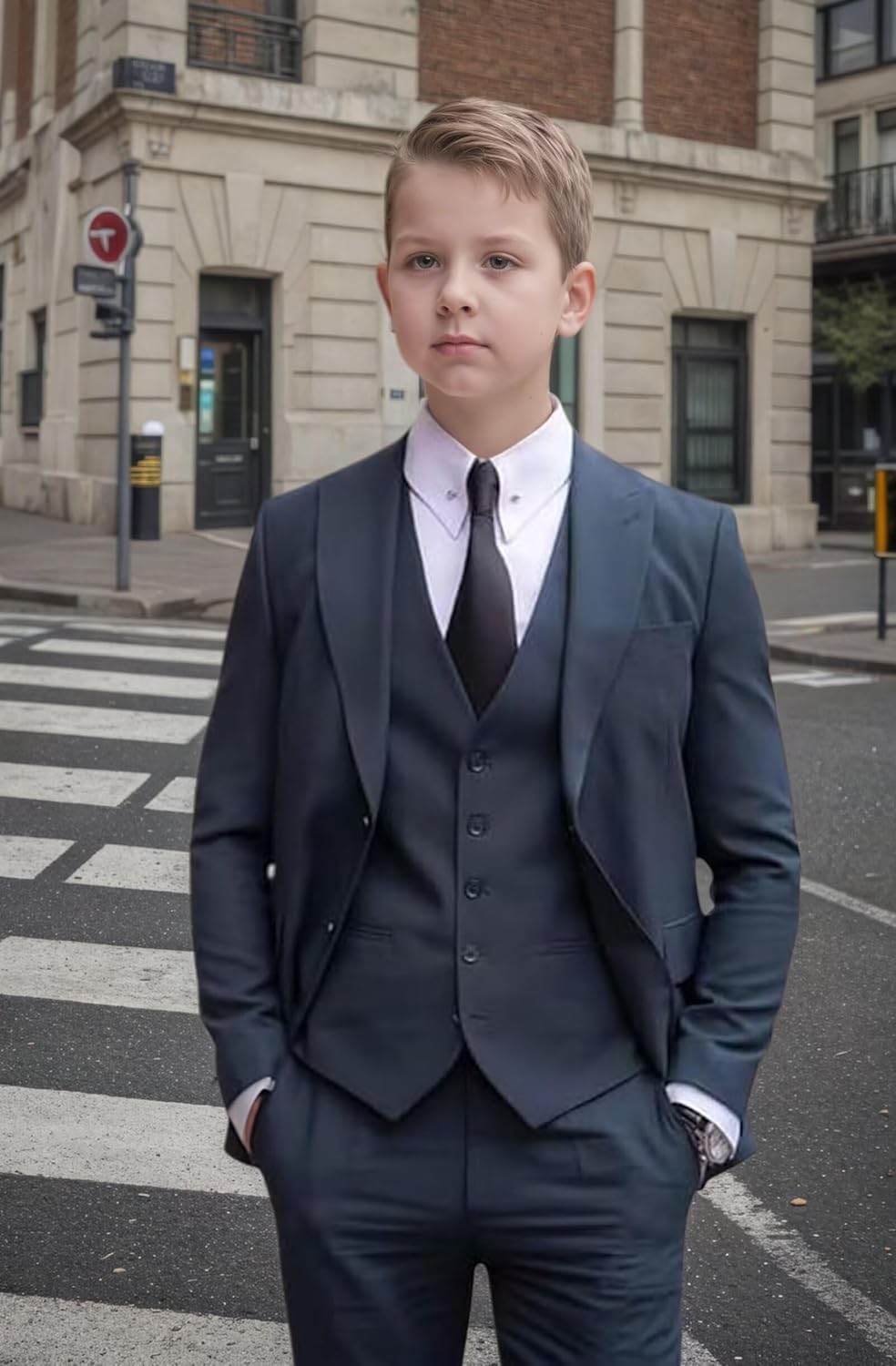 Boy Suits Kids Formal Suits Toddler Tuxedo Wedding Graduation Classic Outfit for Teen Blazer Vest and Pants