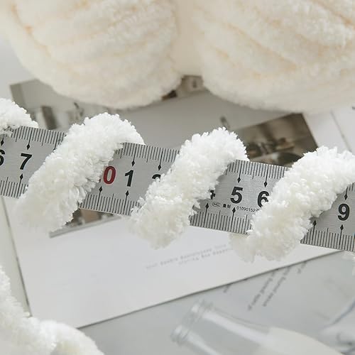 Vista 78 de HOMBYS Hilo de felpilla grueso verde salvia para tejer a mano, esponjoso, suave, jumbo, hilo súper voluminoso para manta gruesa, hilo para tejer