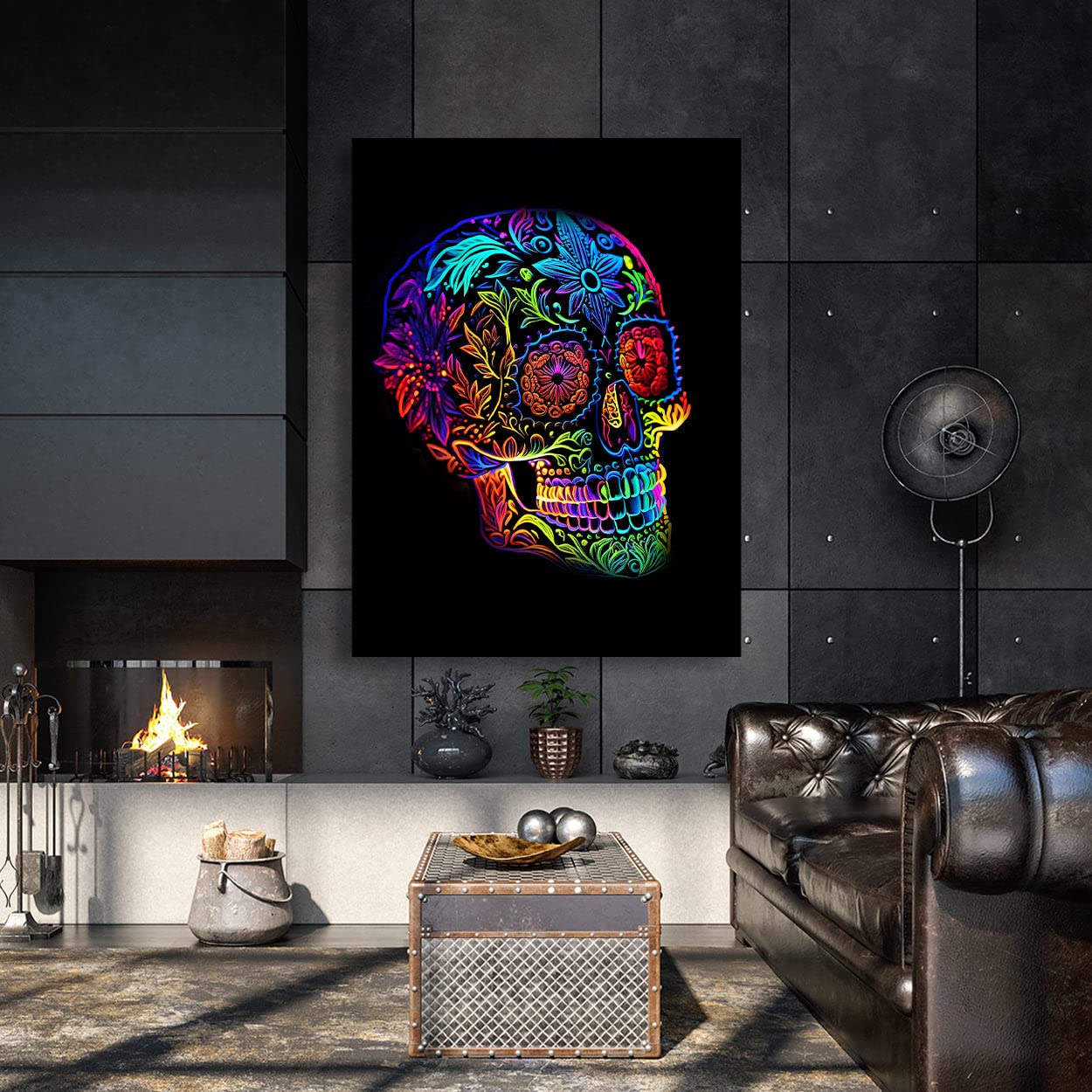 Amazon.co.jp: Sense Canvas Skull カラフル メキシカン シュガー