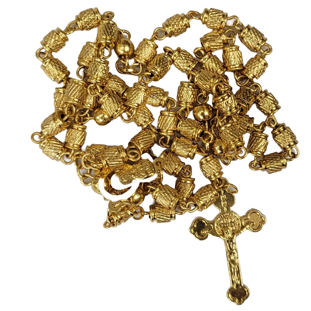 Divine Creations Goa Special Brass Beads Rosary for Praying | Golden Catholic Praying Brass Rosary-image-47