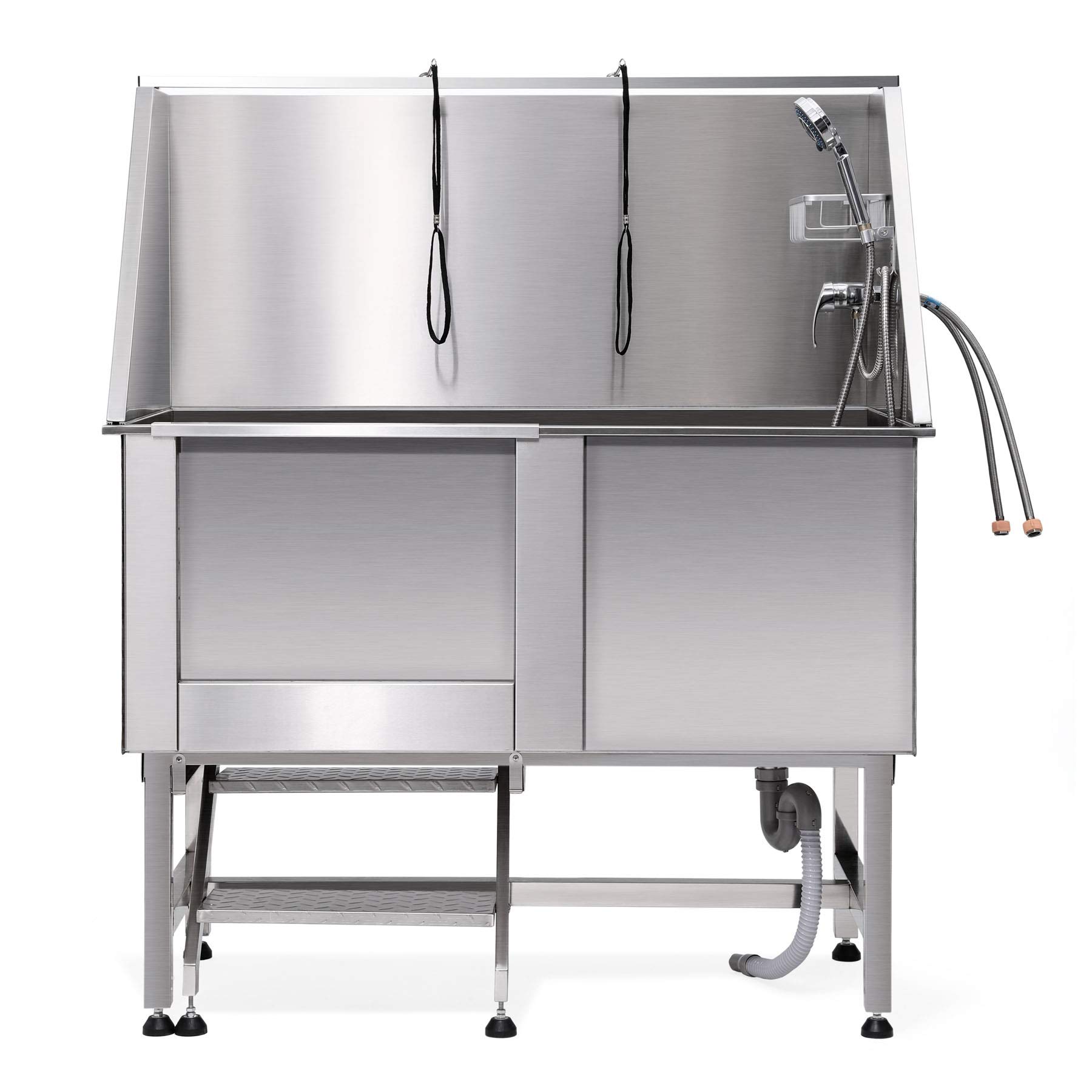 Baignoire pour Animaux de Compagnie, Baignoire de Toilettage en 304 INOX pour Chiens Chats de 118KG Max., Baignoire en 304 Acier Inoxydable pour Bain de Chien