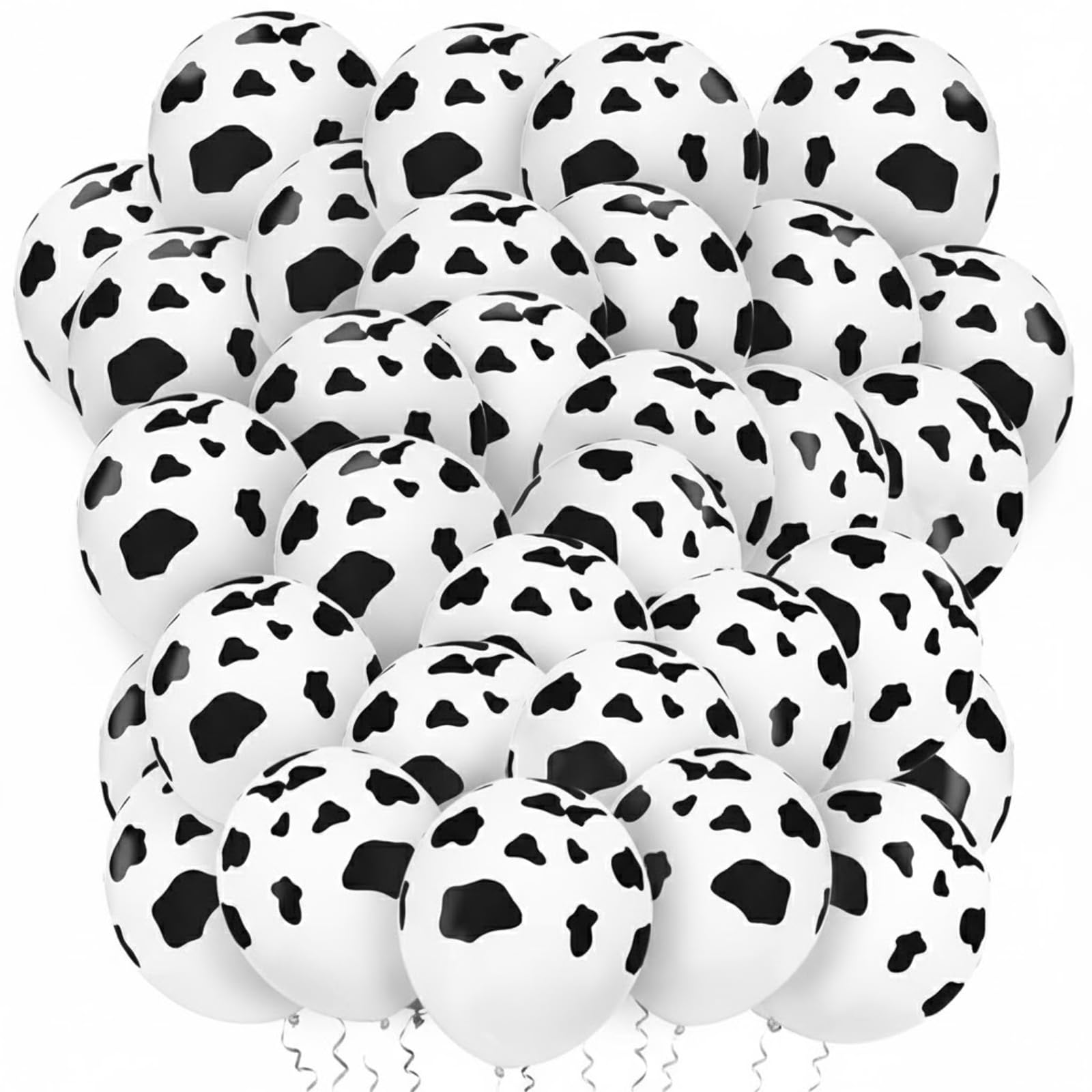 Lovestown 100 PCS Cow Print Balloons, 12 Inch Latex Farm Animal Balloons for Farmhouse Birthday Party Baby Shower Cowboy Cowgirl Party Decorations