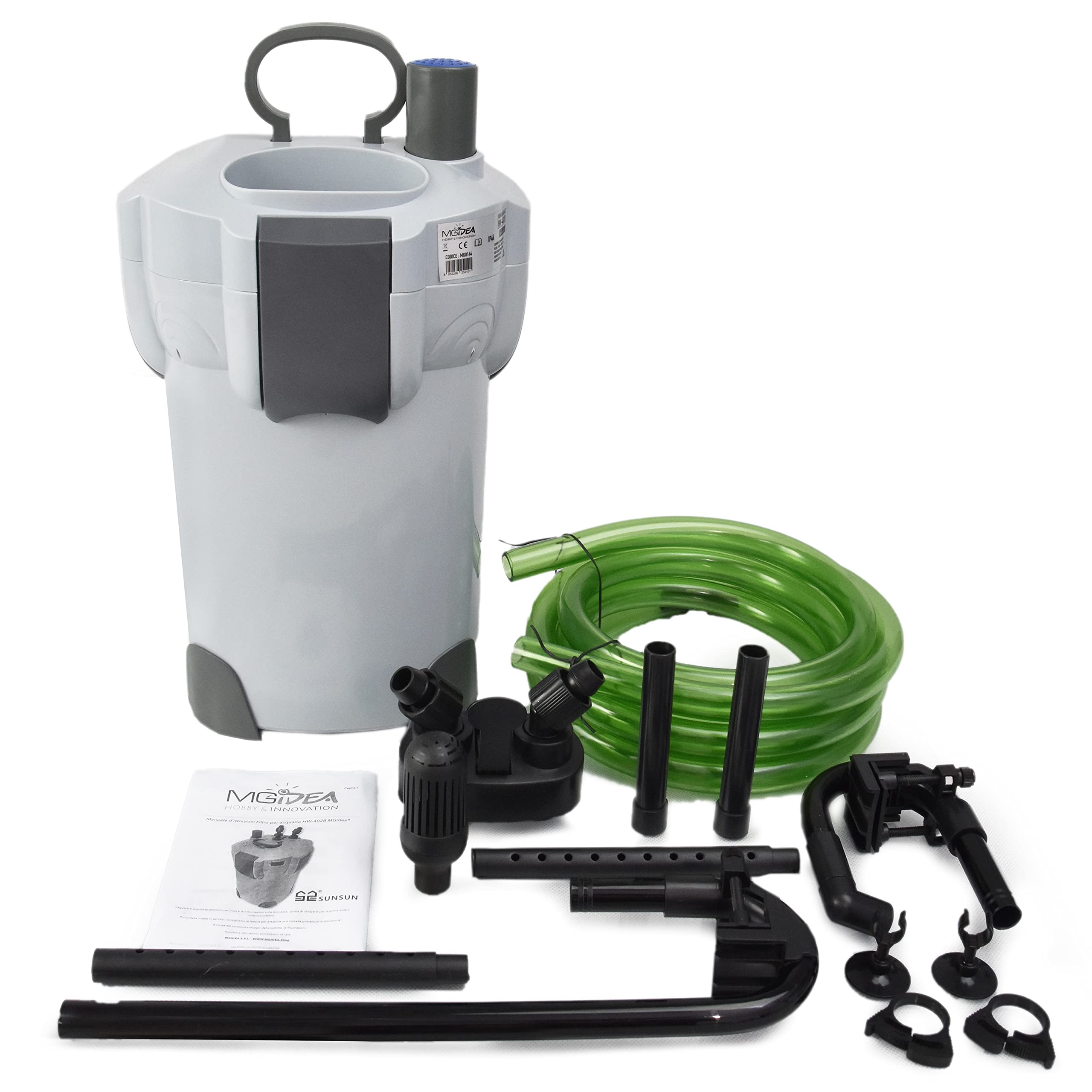 Esterno SunSun Acquario Pesci HW-402B 3 stadi 1000L/h UVC 9W Materiale filtrante