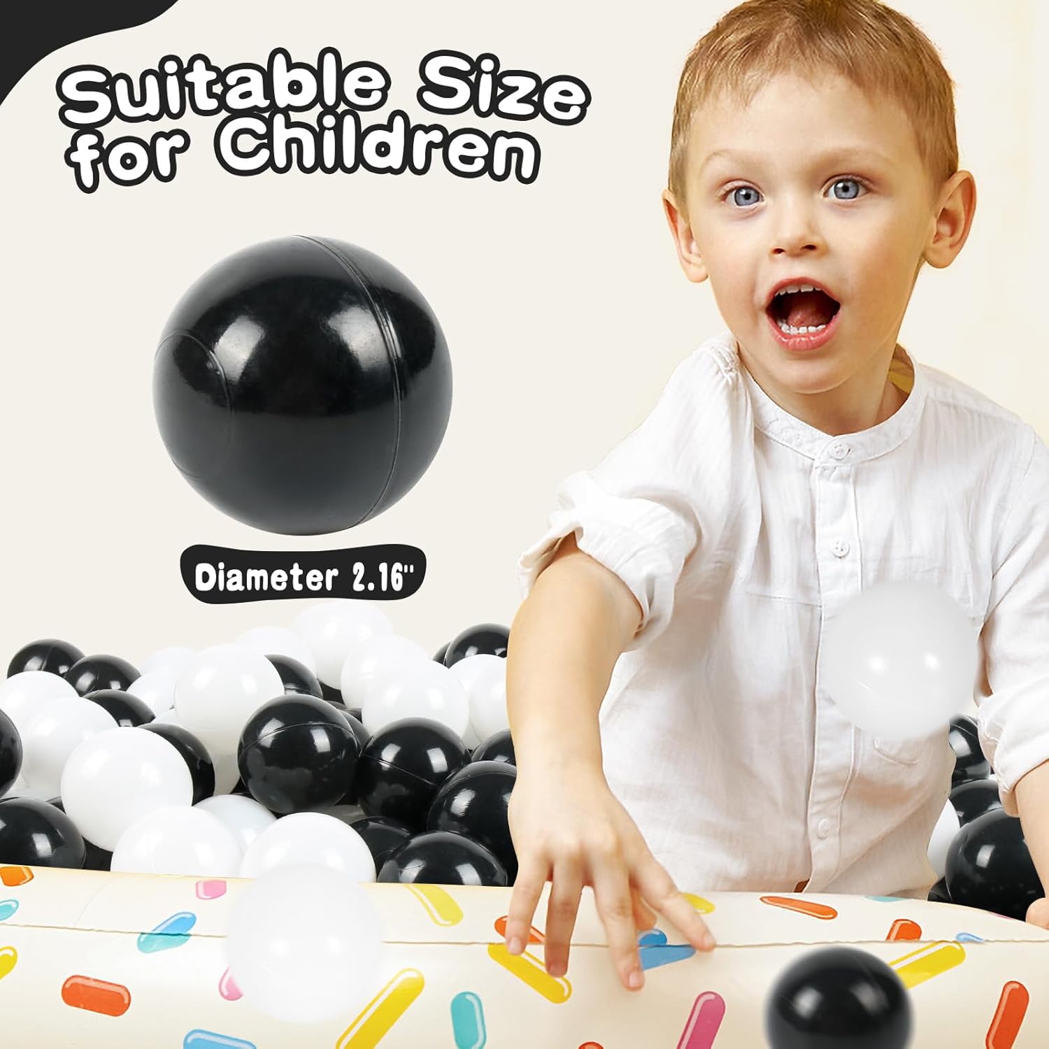 TRENDBOX Ball Pit Balls 100 - Macaron Colors Balls for Ball Pit, Play Tent Baby Playhouse Pool Birthday Party Decoration