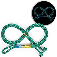 JustJumpIt 8ft Glow in the Dark Jump Rope for Kids - Soft Braided Nylon Outdoor Fitness Rope, Adjustable Youth Gym Fun