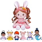 OUOZZZ Soft Baby Doll for Girls - My First Baby Doll Bunny Gifts Plush Rabbit Dolls Pink Dress Toy for Toddlers Kids Infants 15