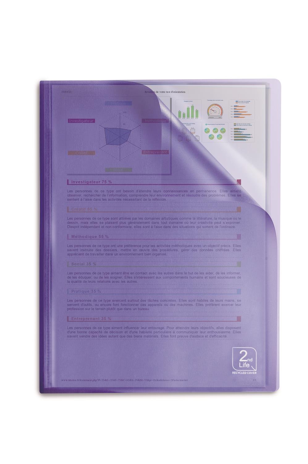 Elba – Set di 5 portalistino 2 nd Life A4 40 buste 80 vani, colori casuali traslucido