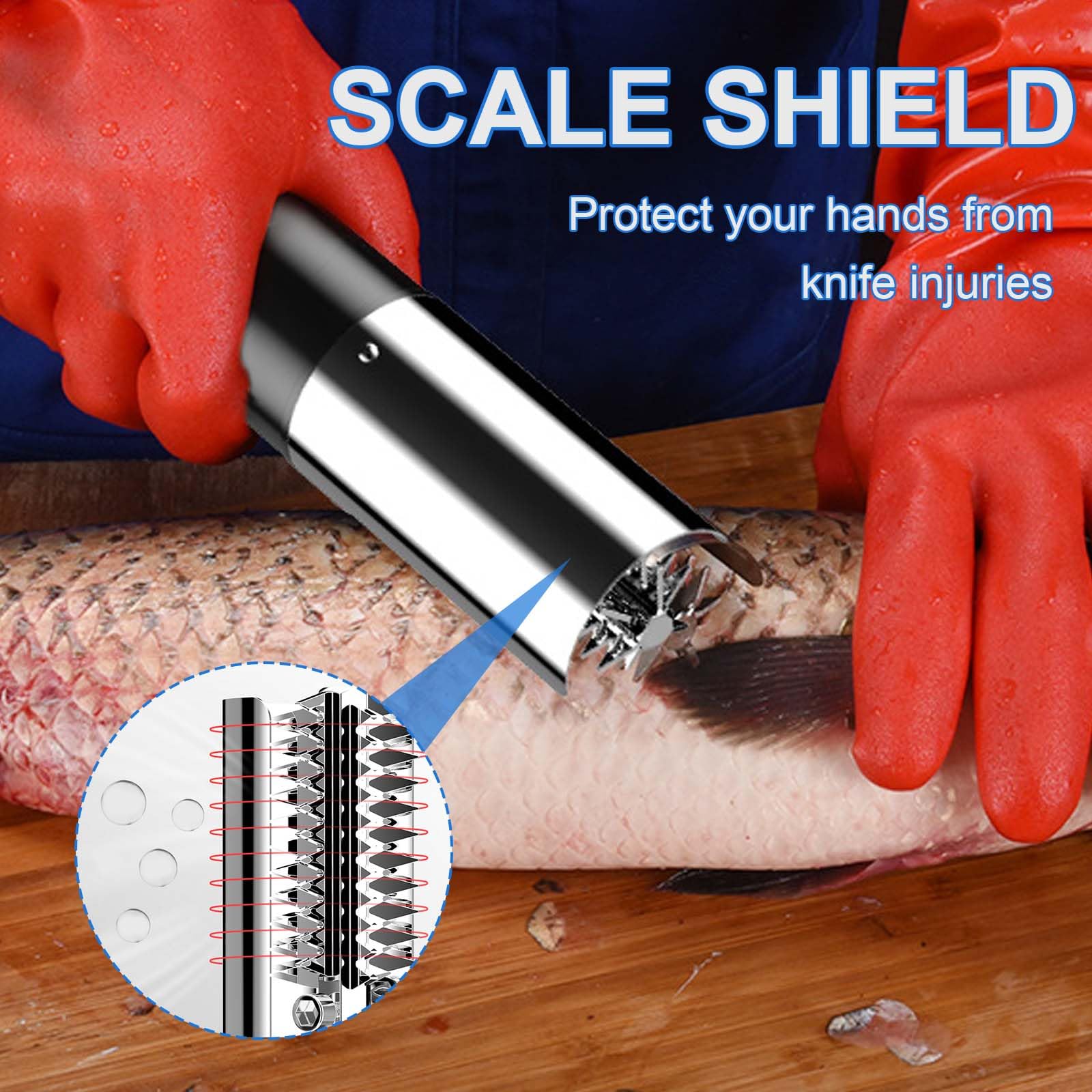 Squamapesci Elettrico, 125W Pulitore per Squame per Pesci Batteria Pulitore per Squame per Pesci 7500r/min Decalcificante per Pesci Ricaricabile per Auto Strumento per squamatrice per Pesci