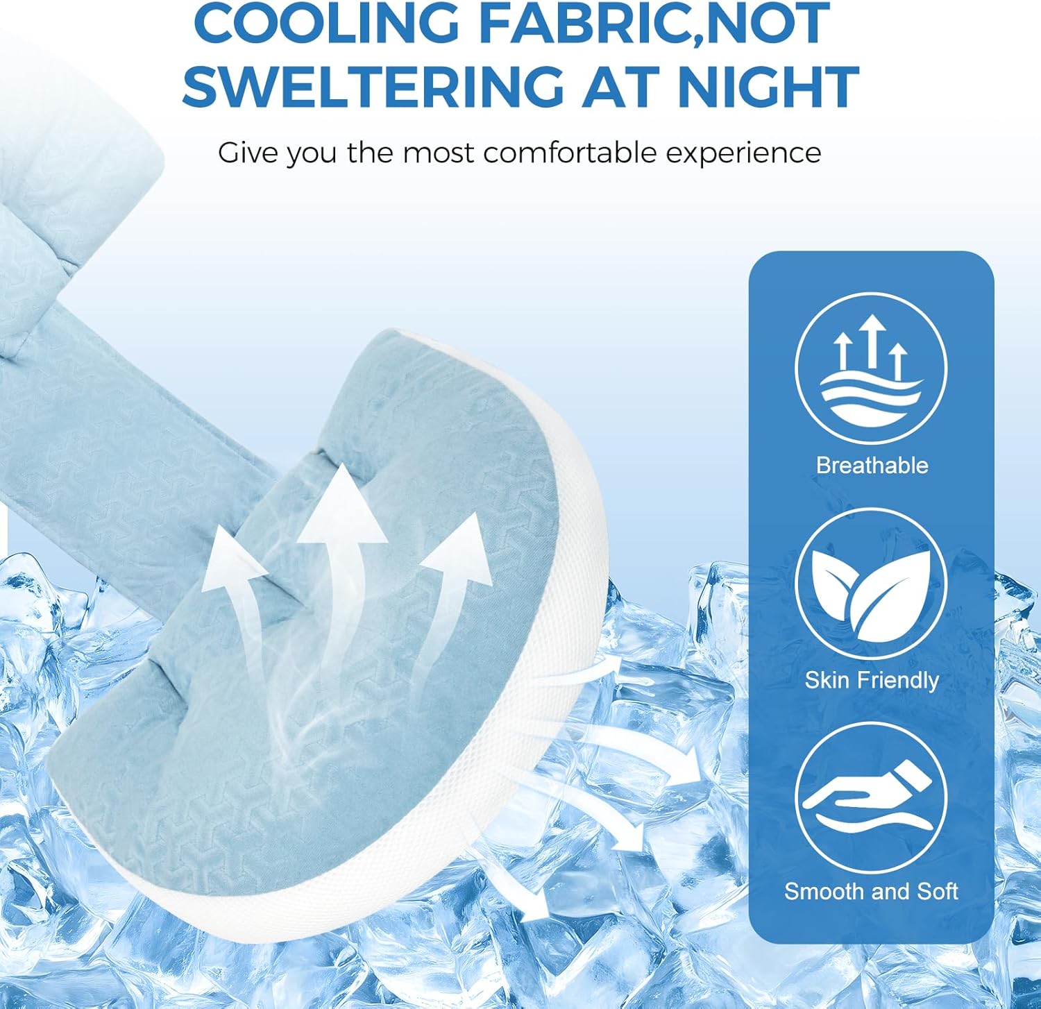 Pregnancy Pillow, Pregnancy Wedge Pillow for Sleeping Portable, Maternity Pillow for Pregnant Women, Body Pillow Support for Back, Belly(Blue) - Image 4