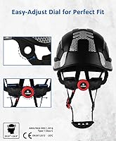 Vista 4 de Safety Helmet Hard Hat, ANSI Z89.1 Approved Lightweight Vented Work Helmet, 6-Point Adjustable Ratchet Suspension Hardhat Ideal for Industrial and