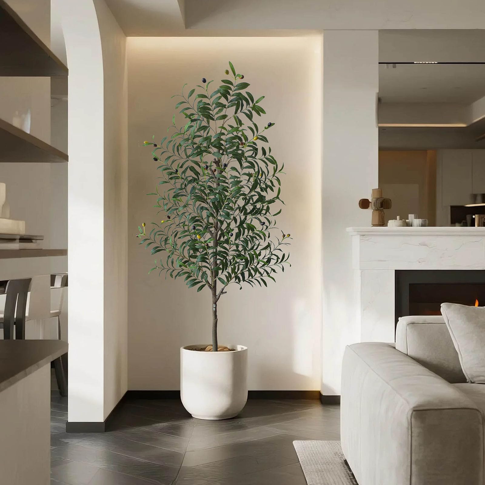 Olivier artificiel - 180 cm - Plantes artificielles - Grand olivier artificiel pour salon, bureau, balcon