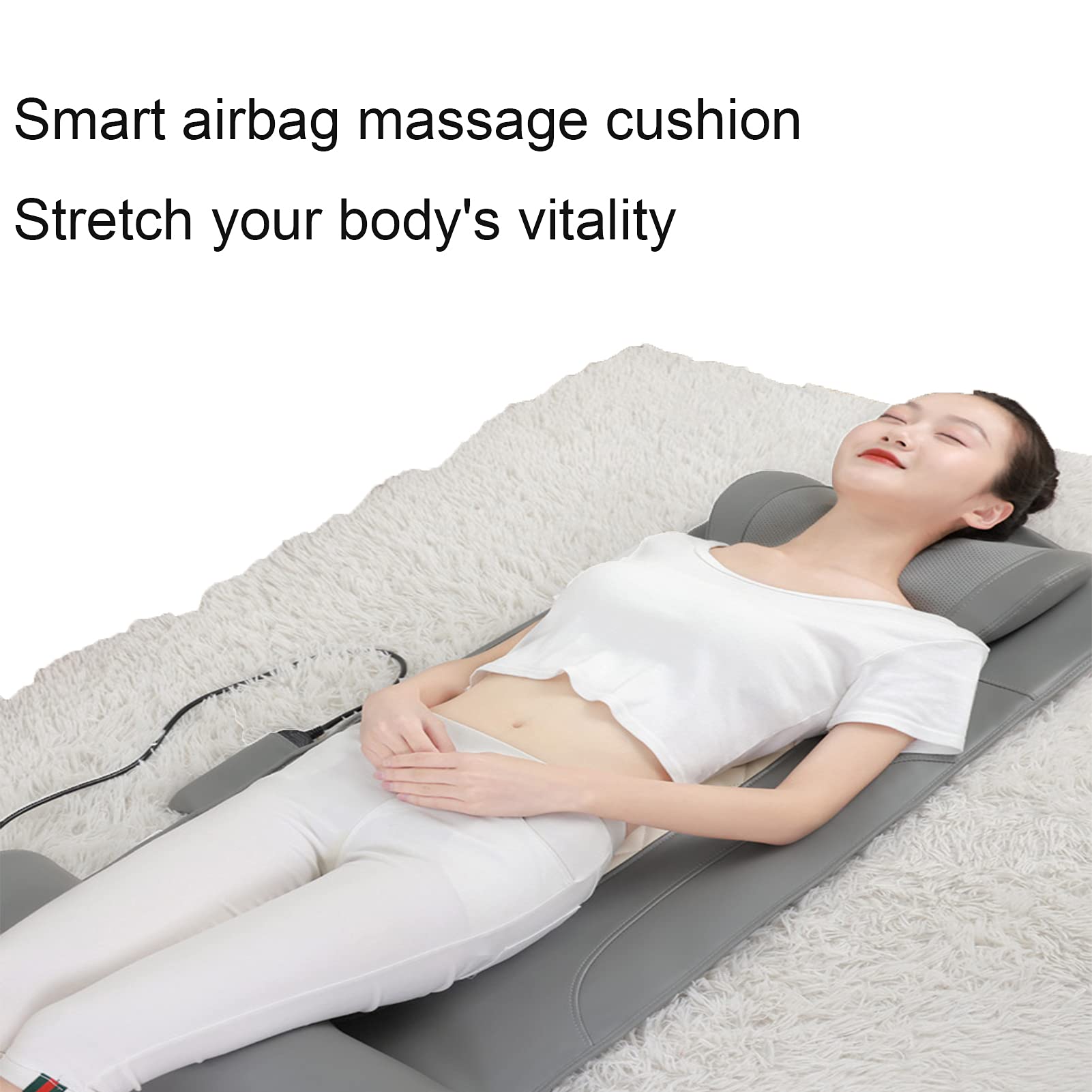 Genérico Esterilla de Masaje calefactora Multifuncional para Cuello y Espalda, colchón de Masaje Corporal Completo para aliviar el Dolor Lumbar, 4 Estilos de Masaje para Espalda, Cuello y Hombros.