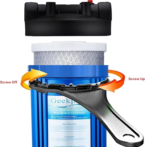 Miniatura 3 de Geekpure Filtro de agua de bloque de carbono de 20 pulgadas que elimina olores de sabor a cloro para filtración de toda la casa, 4.5 x 20 pulgadas