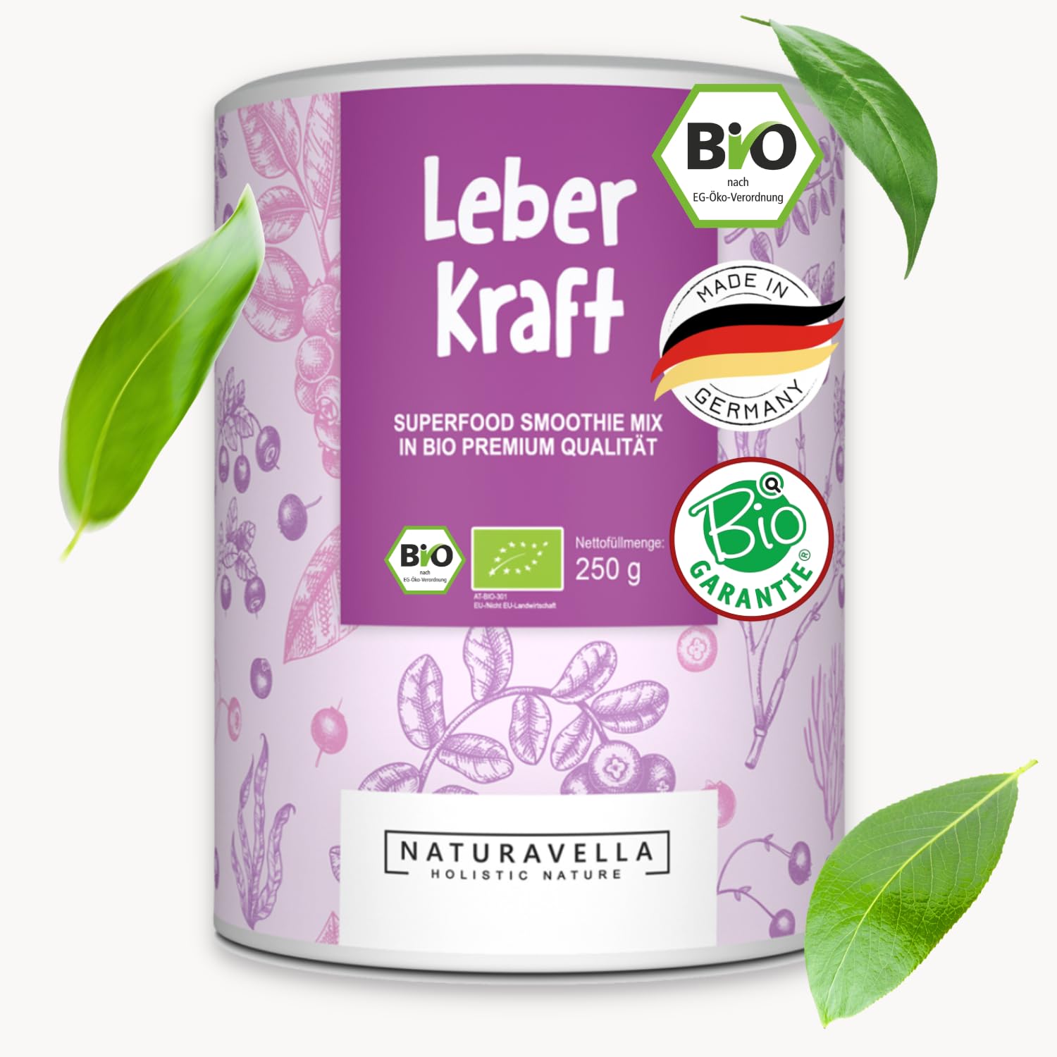 Dr Haider's LeberKraft® Mélange pour smoothie aux superaliments Heavy Metal Bio Premium | Recette originale selon Anthony William (Méd. Médium) - végan, testé en laboratoire, 250 g