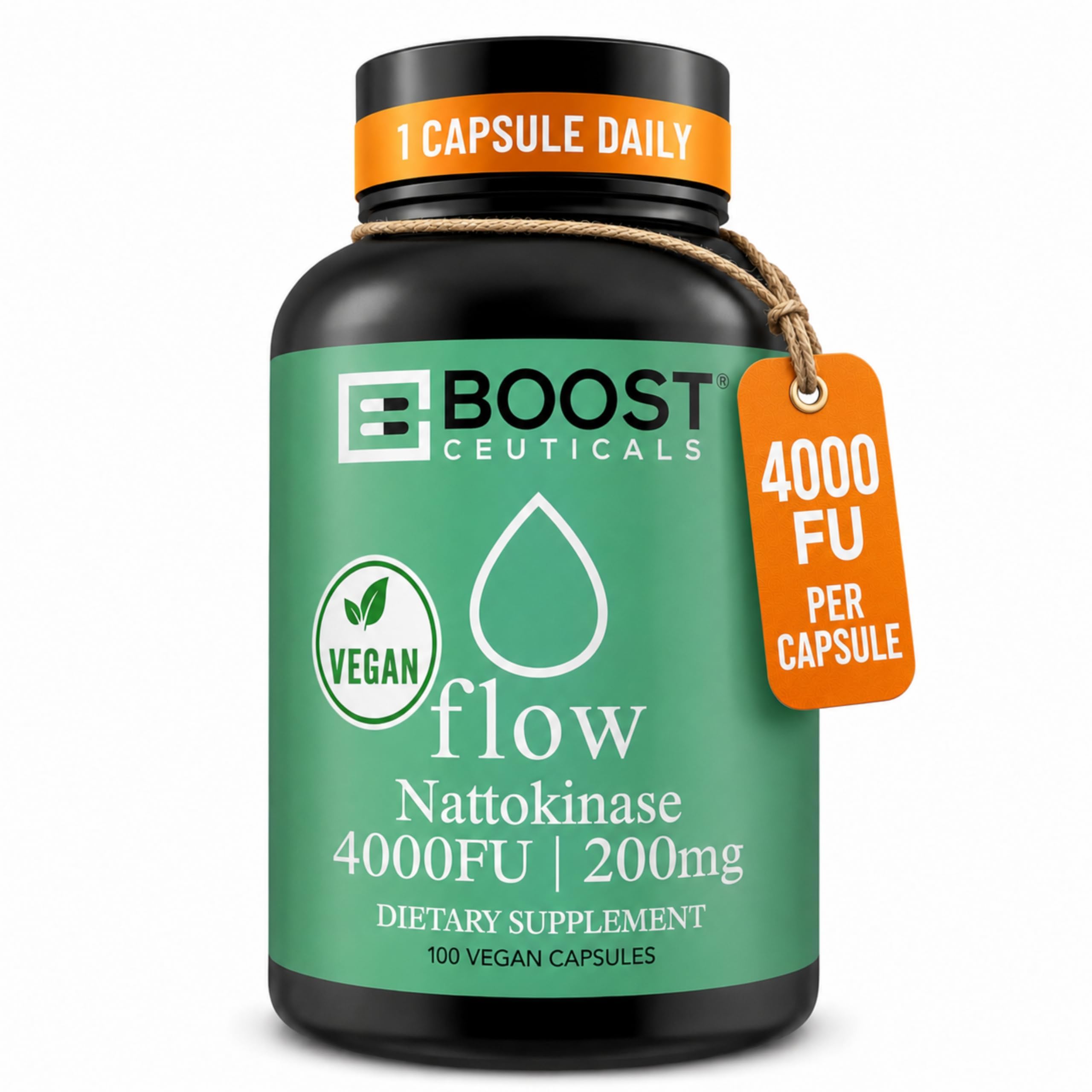 Nattokinase 4000 Fu 200mg - Vegan Όχι Stearates Χωρίς γλουτένη - Καθαρό φυσικό Αίμα Λεπτυντικό & ροή αίματος συμπλήρωμα - 100 κάψουλες / 100 ημέρες προσφοράς