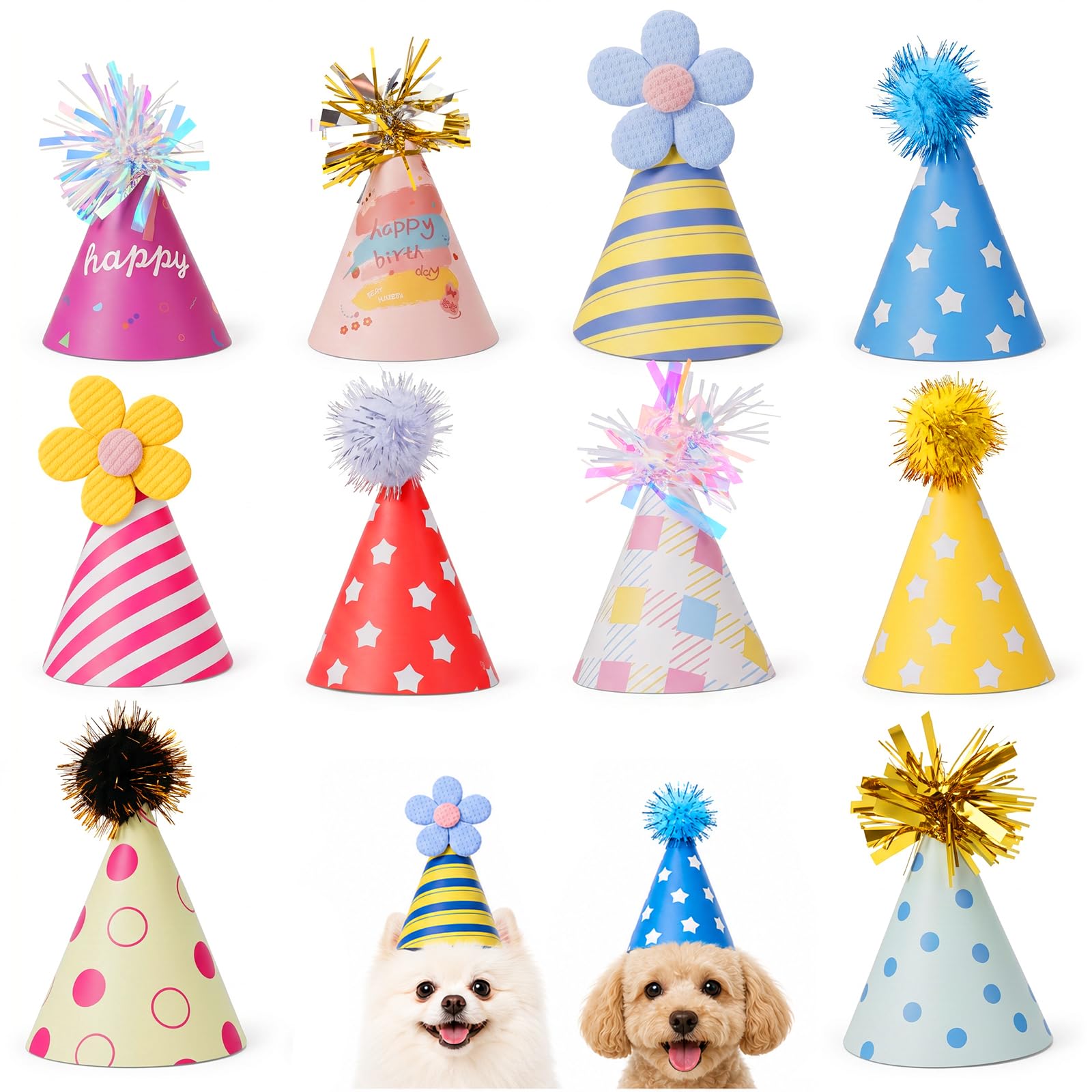 10PCS Mini Party Hats for Toy Animals, Party Hats for Stuffed Animals