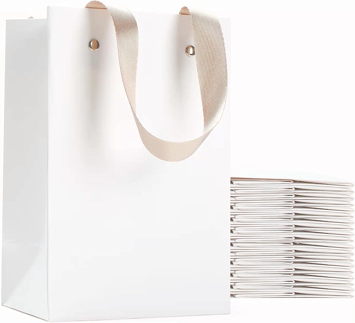 White Gift Bags Bulk, Birthday, Baby Shower or Any Occasion