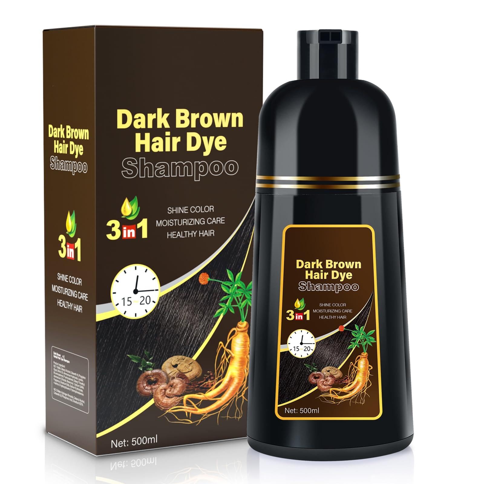 Amazon.com : Cosmpro Dark Brown Natural Hair Dye Shampoo 3 in 1